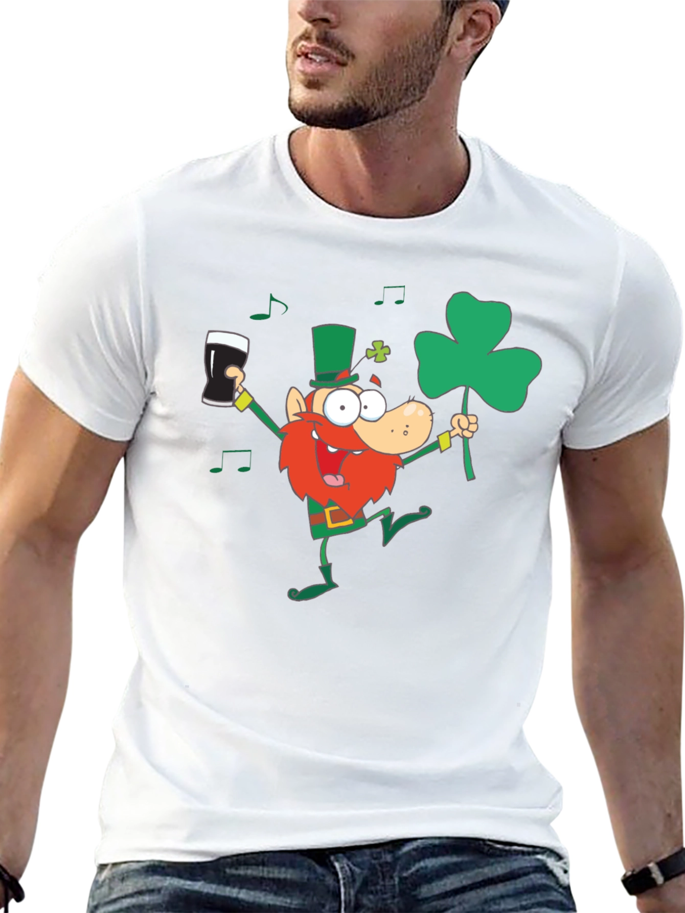 St Patricks Day Leprechaun Graphic Tee - Black