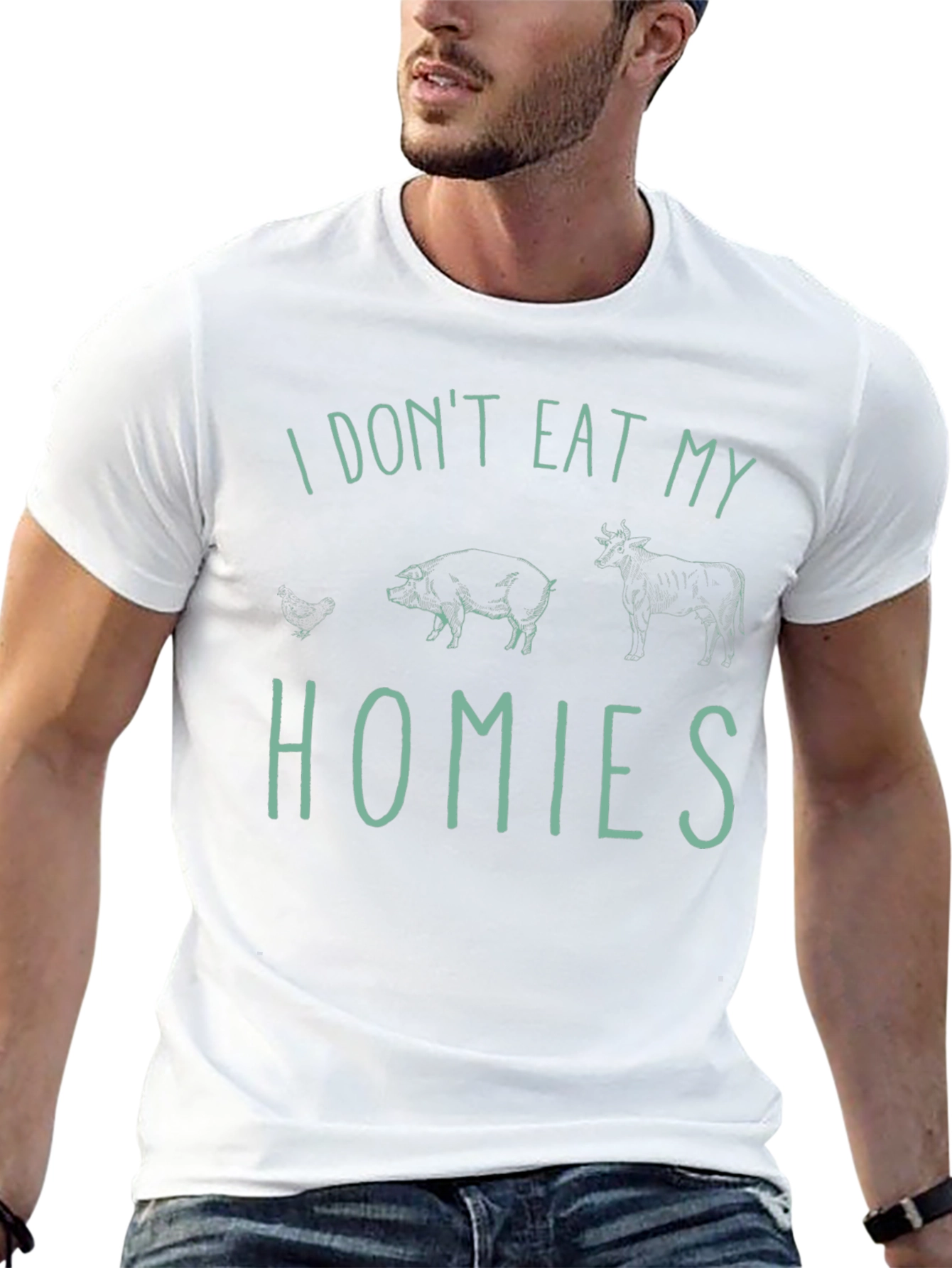 Vegan I Dont Eat My Homies Graphic T-Shirt