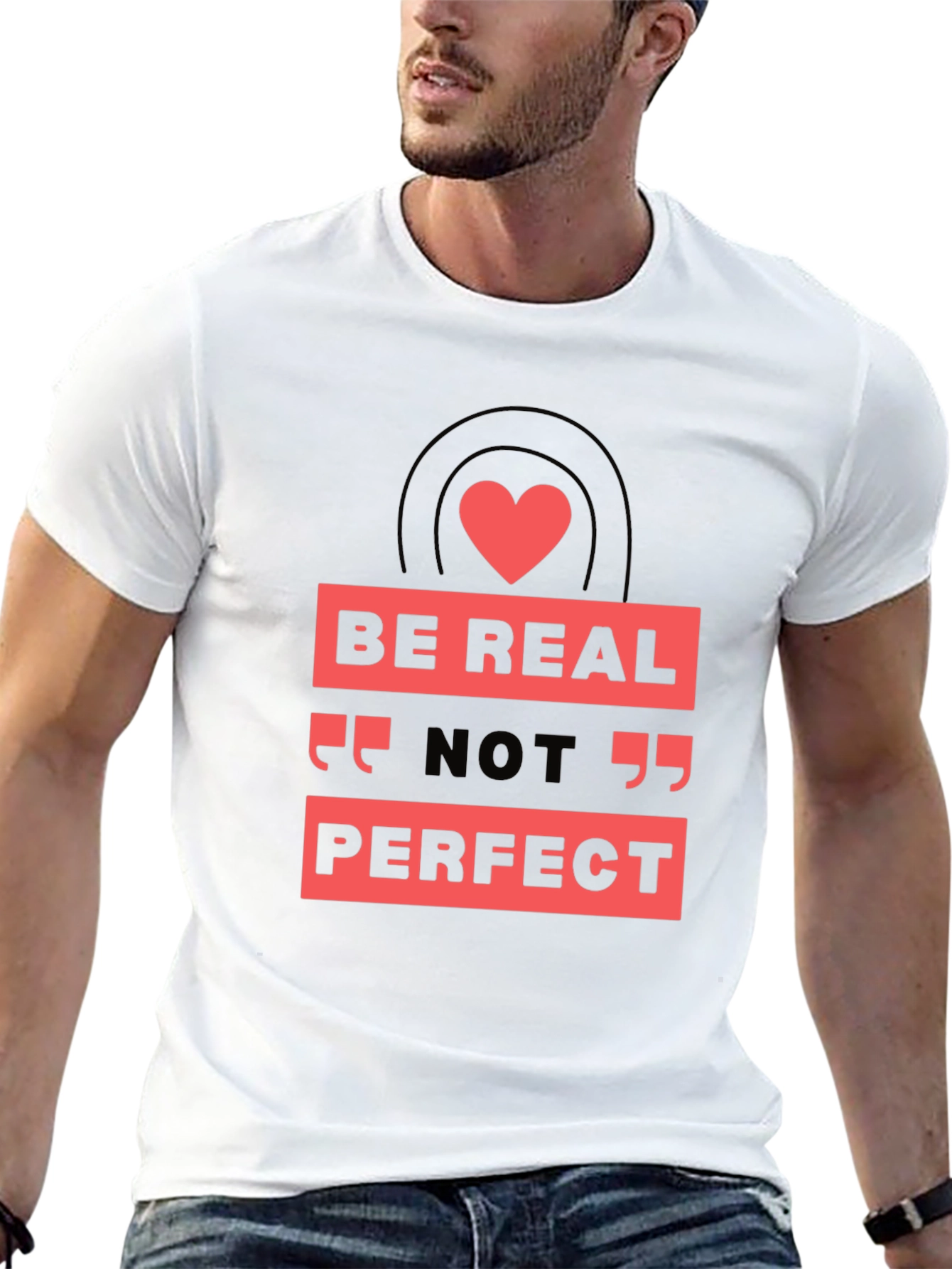 Be Real Not Perfect Graphic Tee - Black