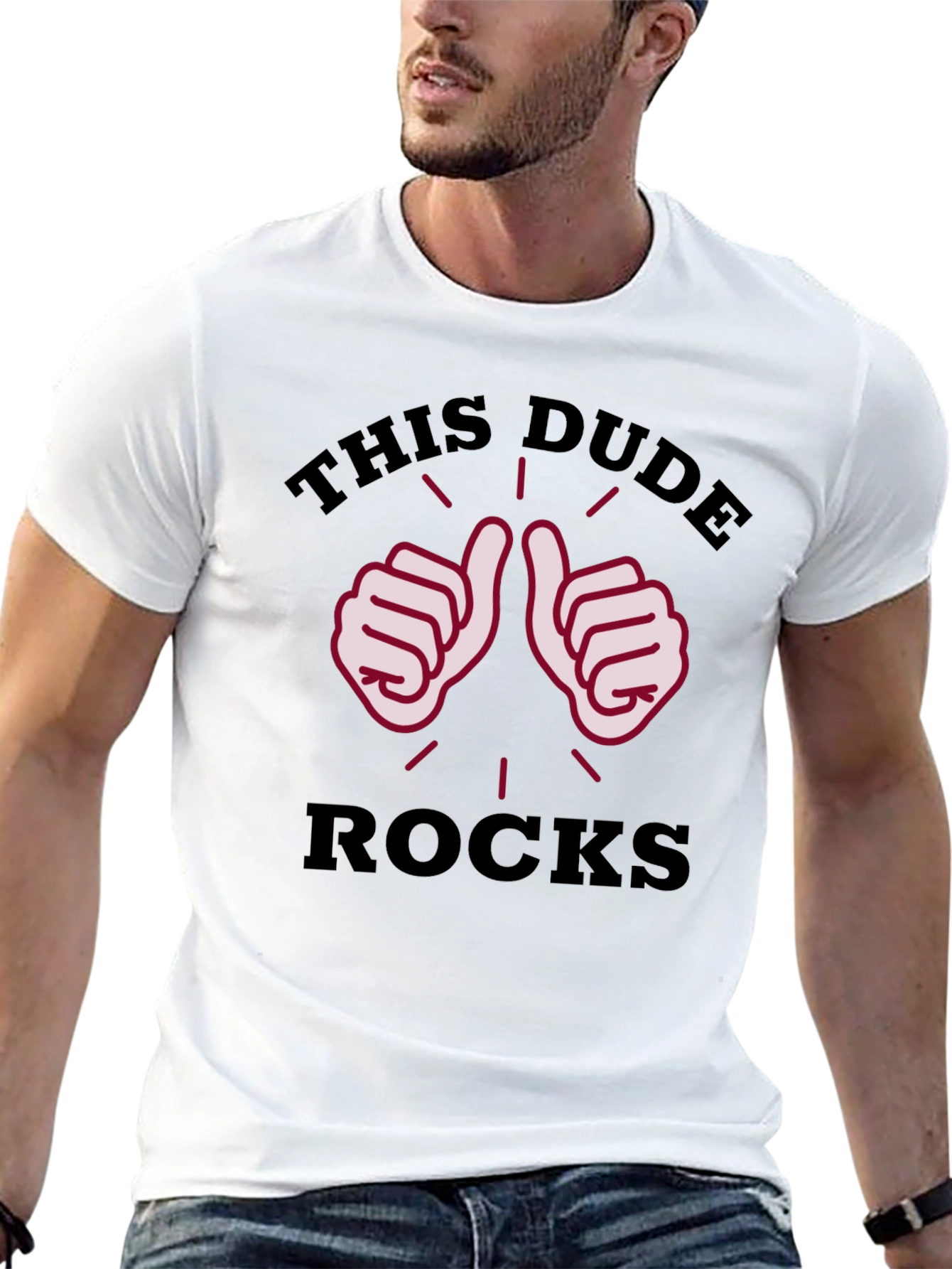This Dude Rocks Black Graphic T-Shirt