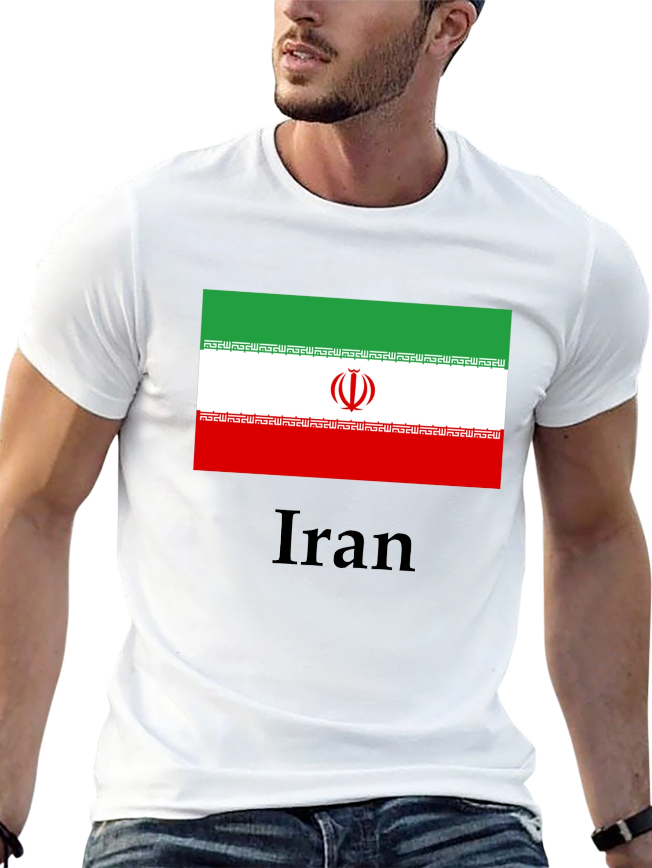 Iran Flag T-Shirt - Black Cotton Tee