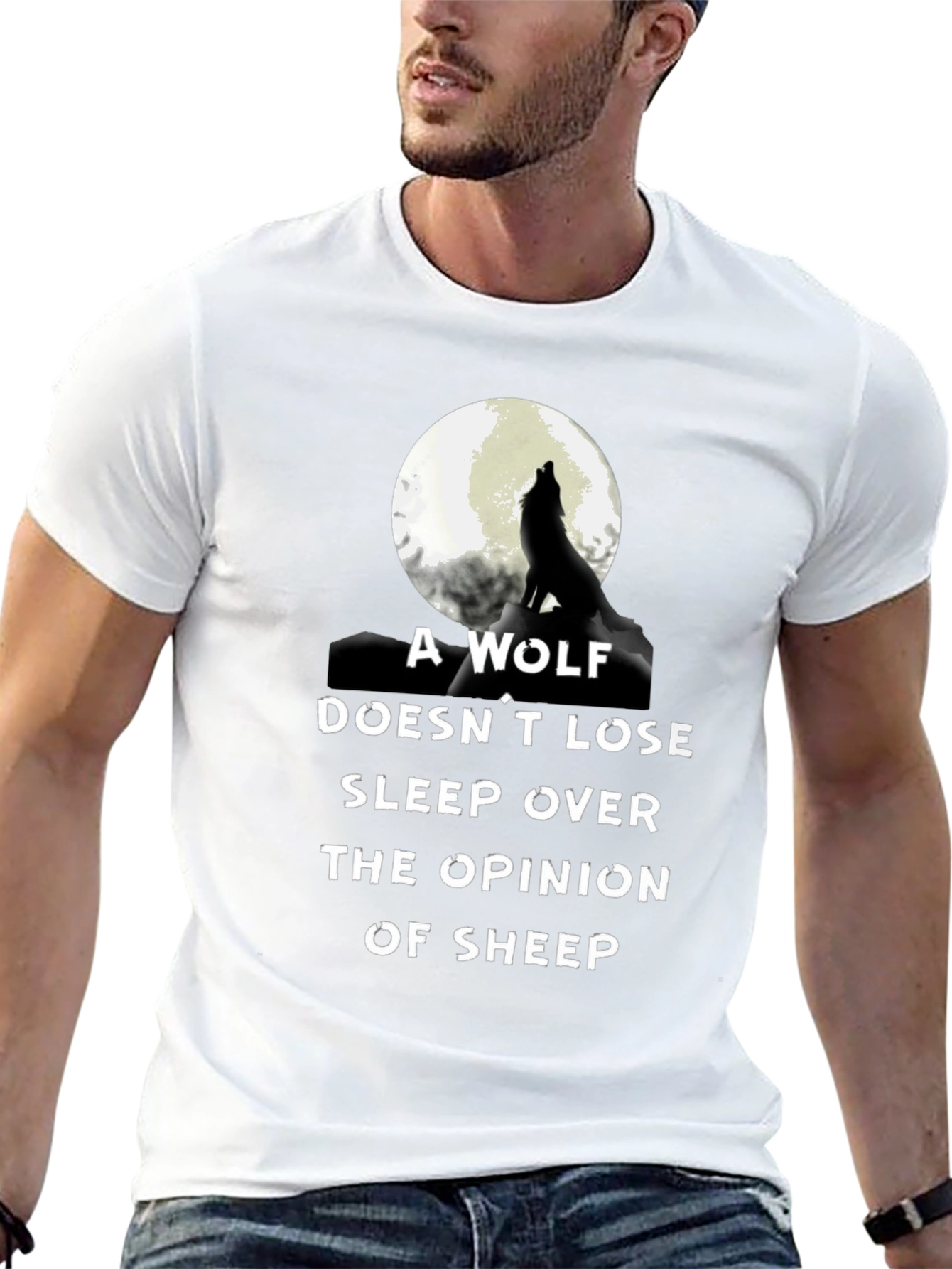 Wolf Opinion Graphic Tee - Black Cotton Comfort