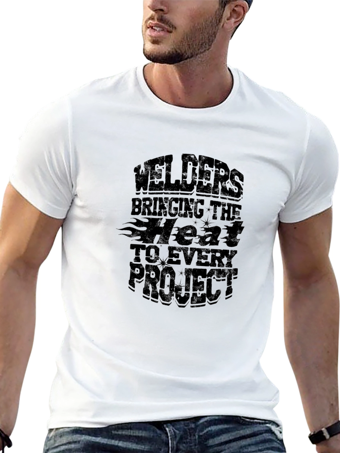 Welders Bringing The Heat Black Graphic T-Shirt