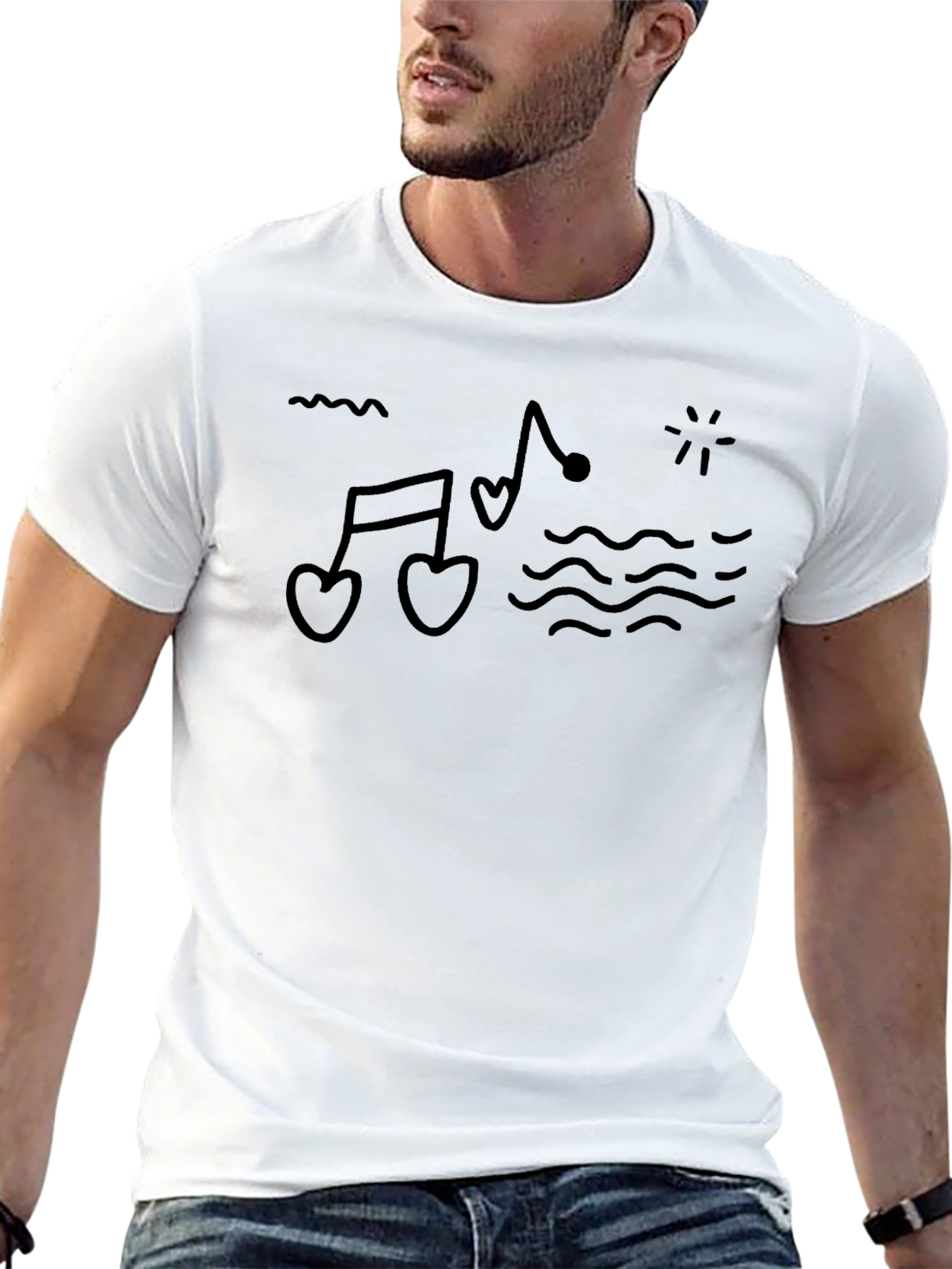 Heart Notes T-Shirt - Stylish Music Lover Tee