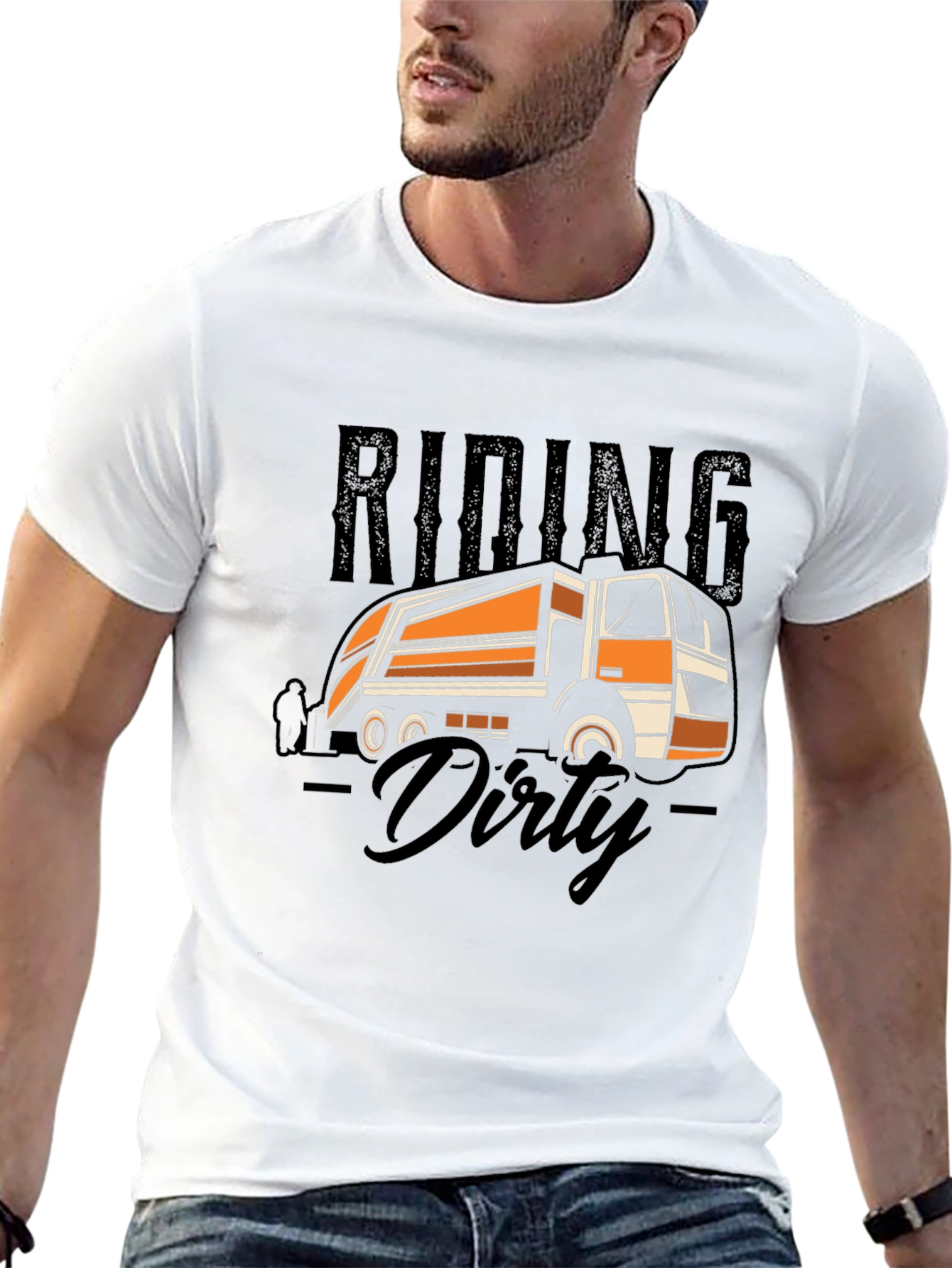 Riding Dirty Truck Graphic T-Shirt - Black