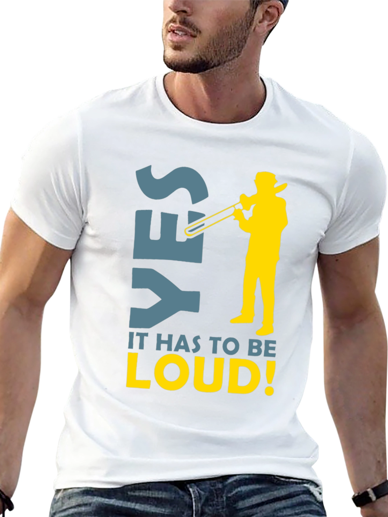 Yes Loud Trombone Player Graphic Tee