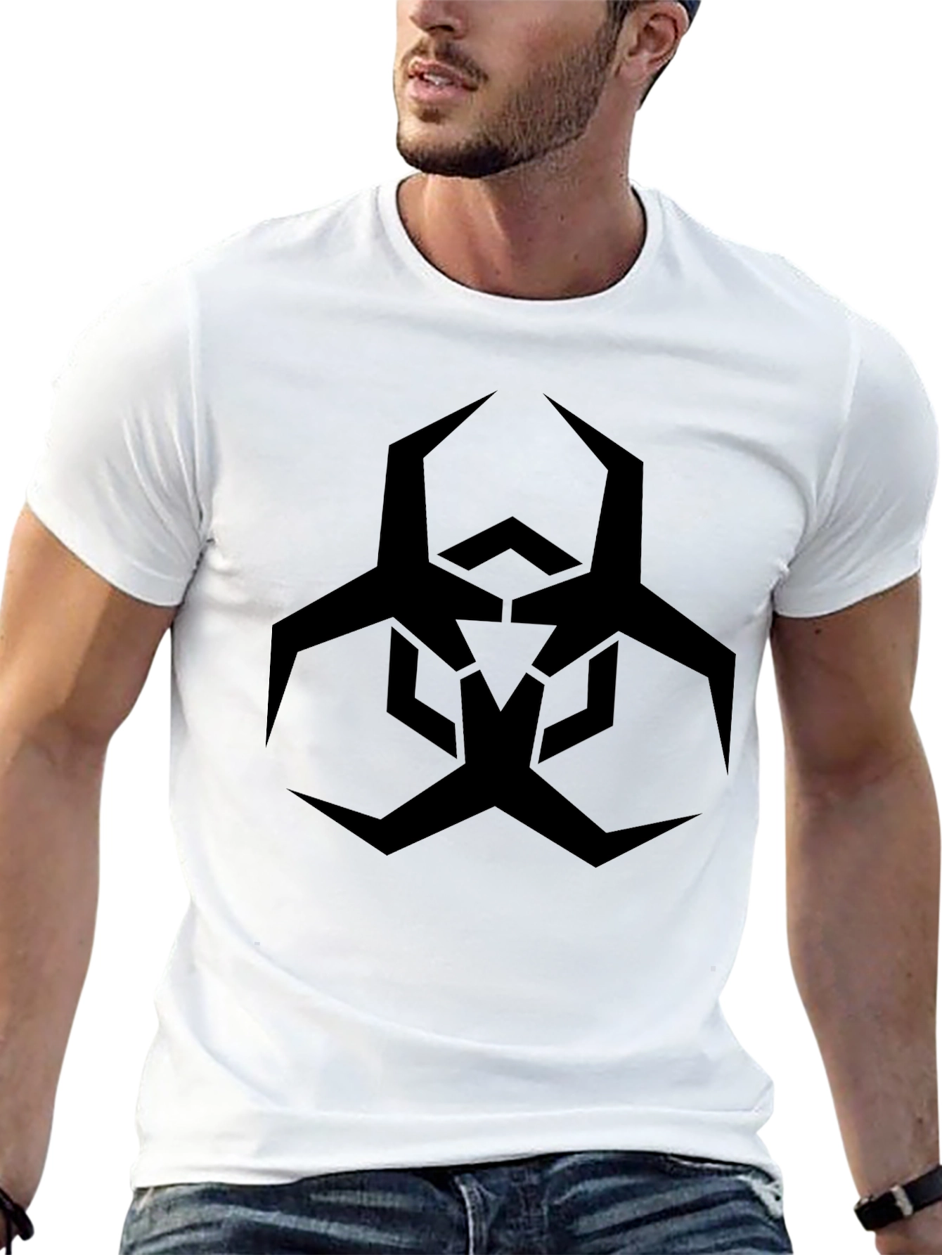 Black T-Shirt with Biohazard Symbol