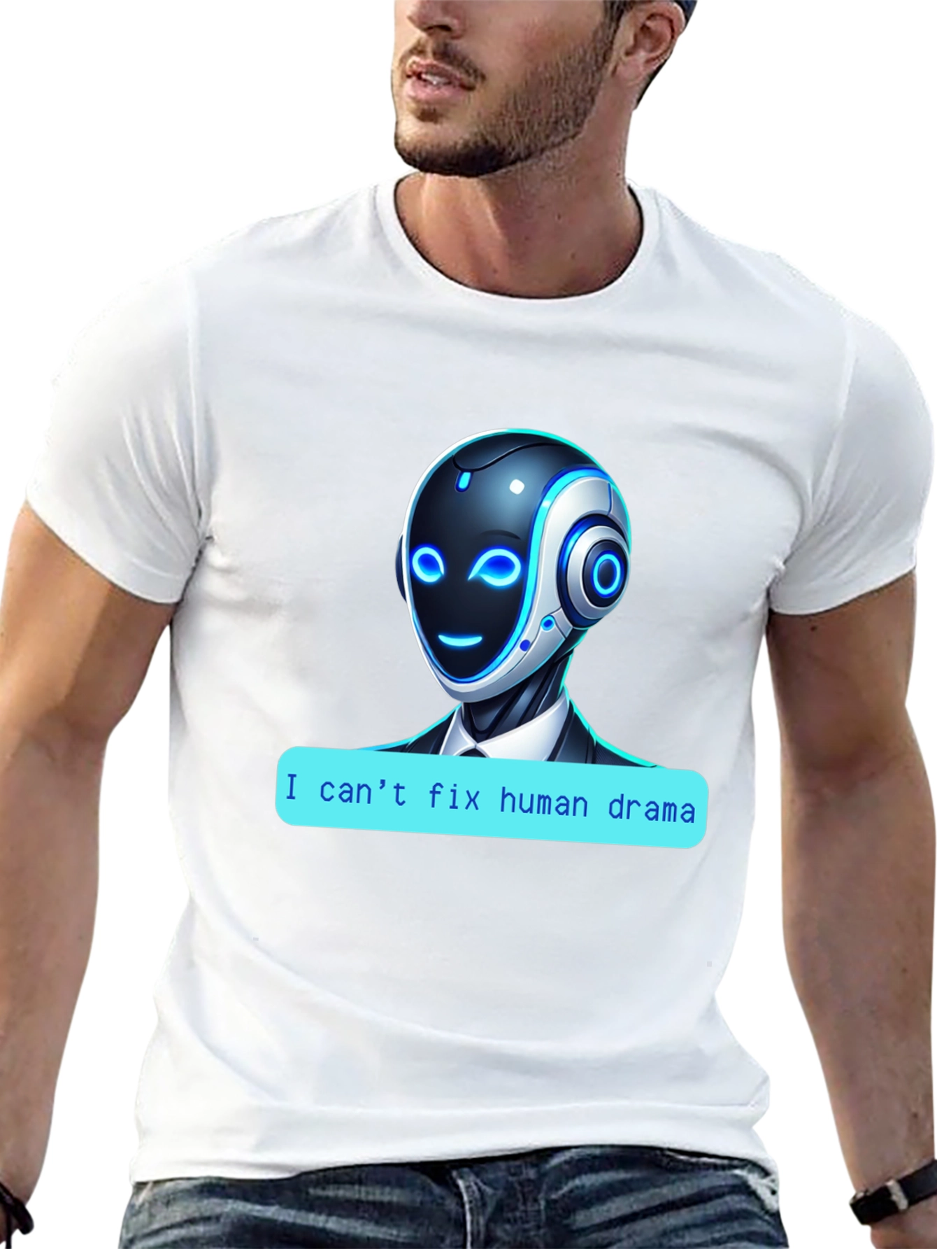 I Cant Fix Human Drama Robot T-Shirt