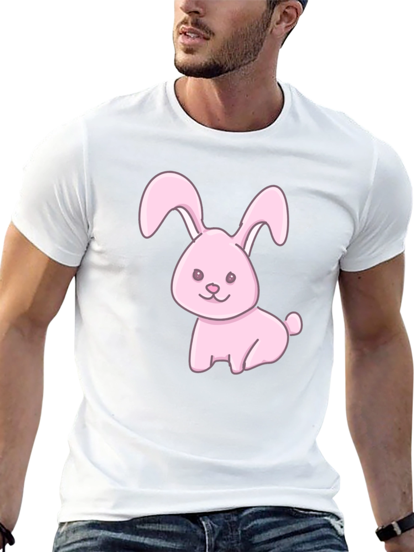 Cute Pink Bunny Graphic T-Shirt