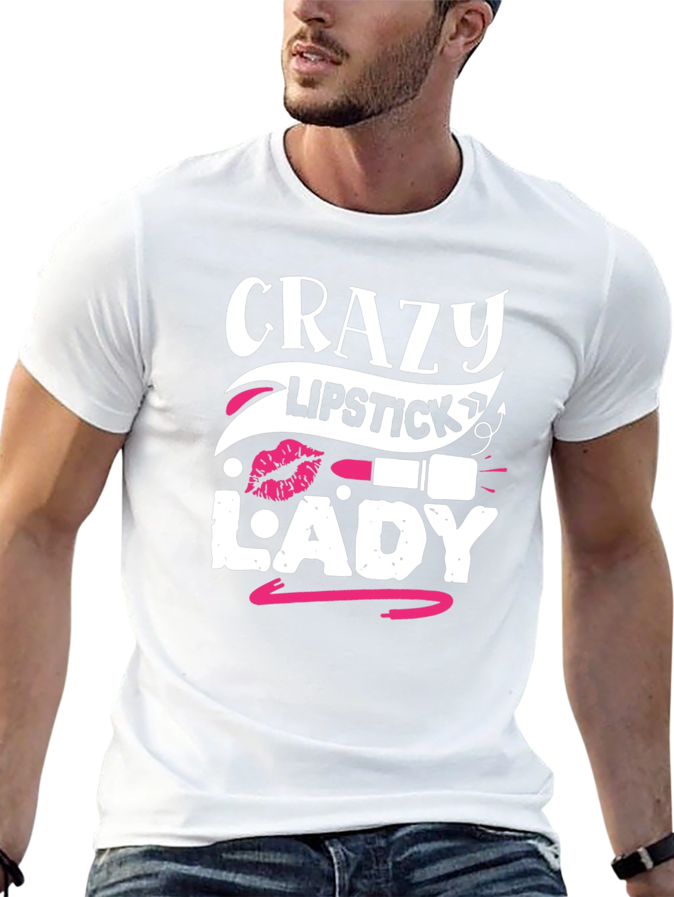 Crazy Lipstick Lady Graphic Tee - Black