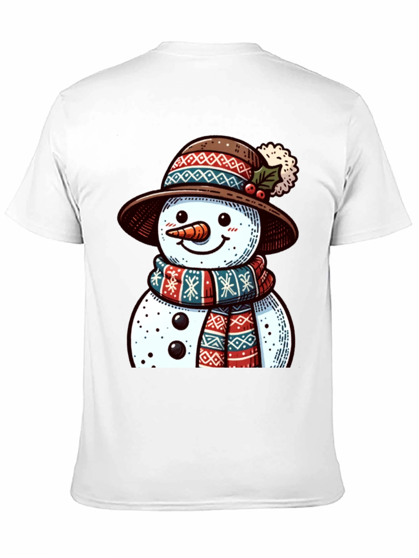 Festive Snowman Graphic Tee - Holiday Cheer