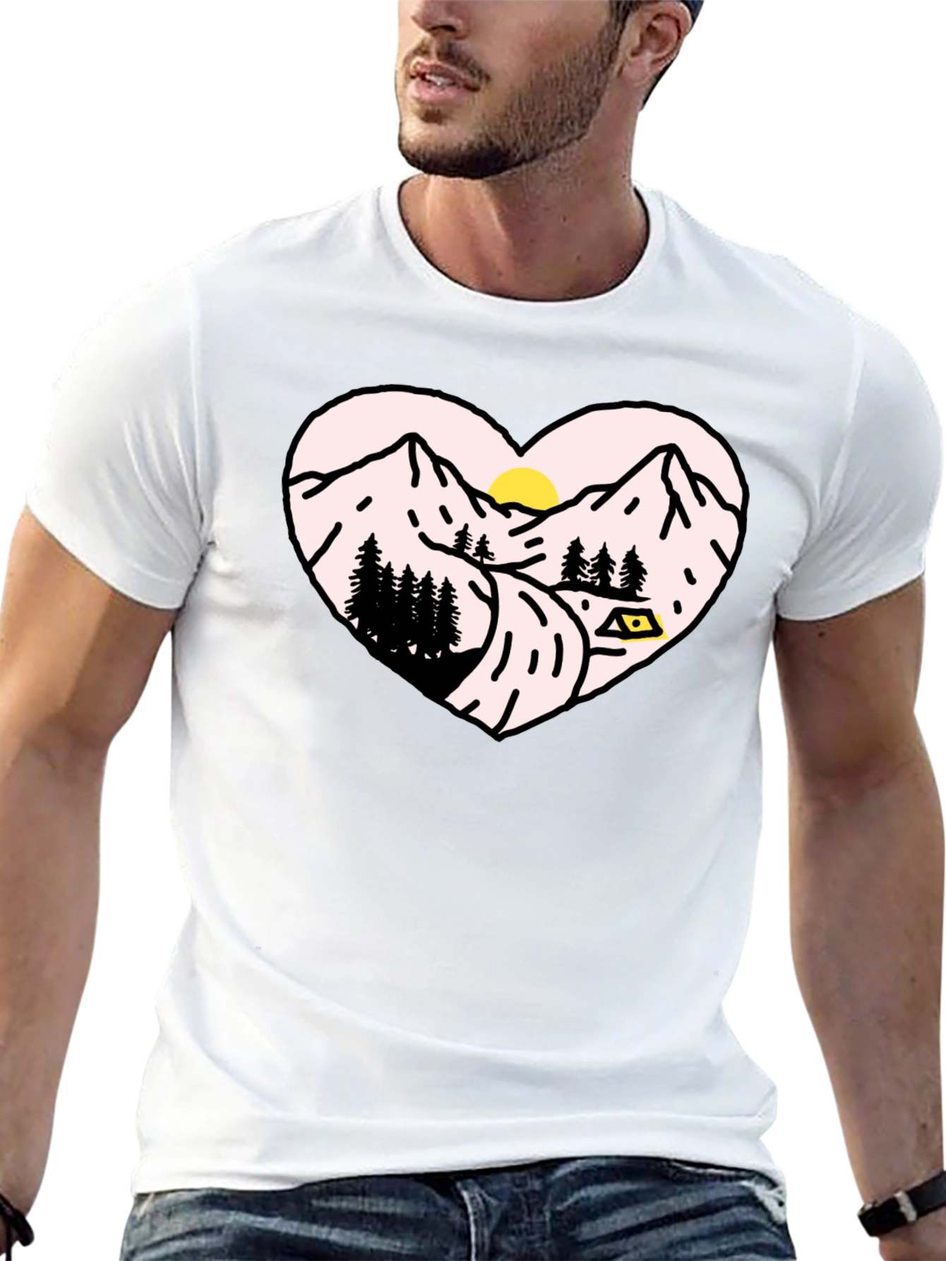 Mountain Heart Graphic Tee - Black