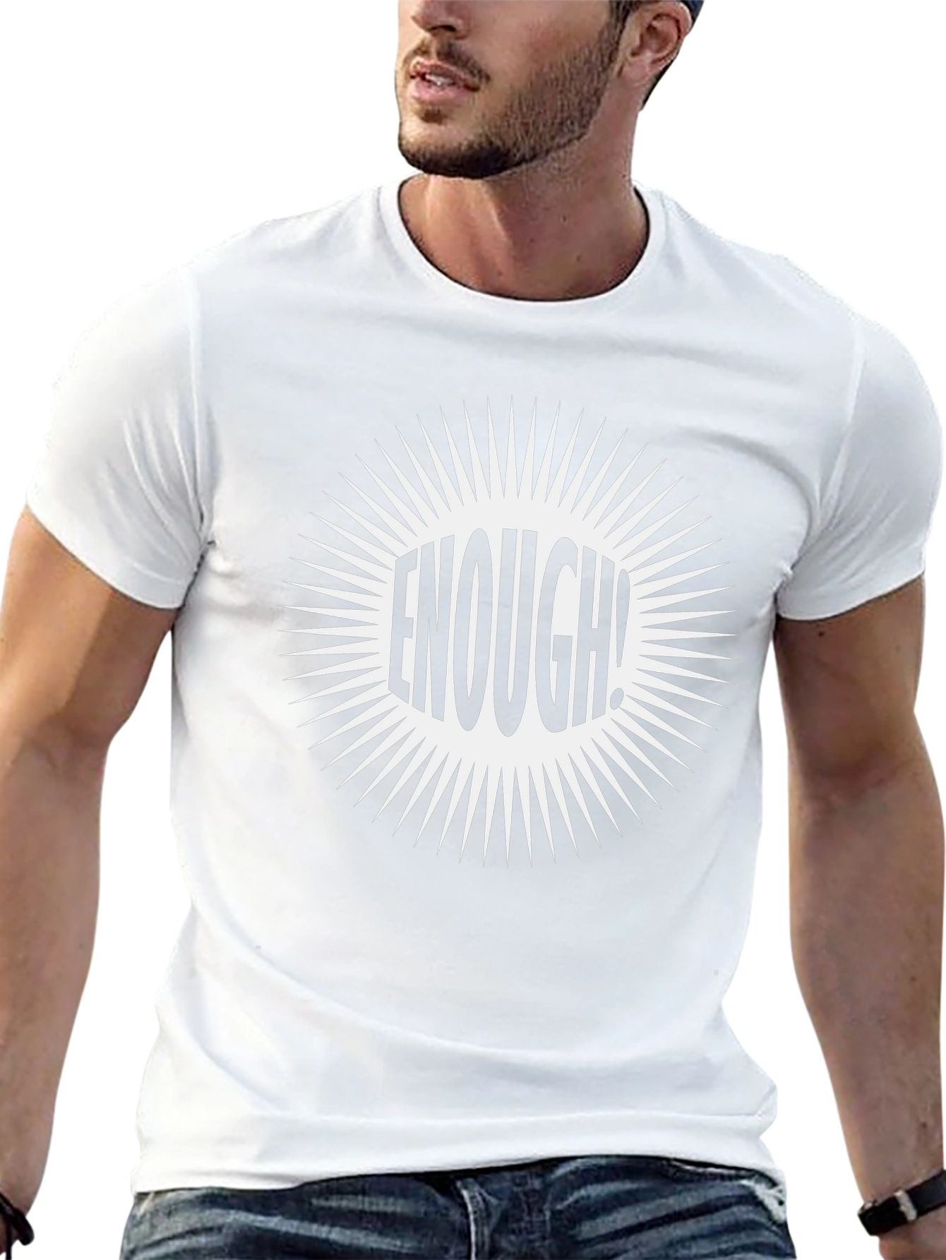 Enough! Graphic Tee - Black Cotton Blend