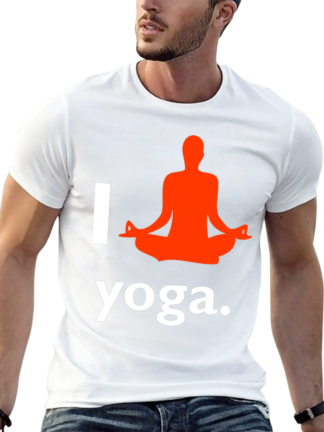I Love Yoga T-Shirt Black Cotton Blend Graphic Tee