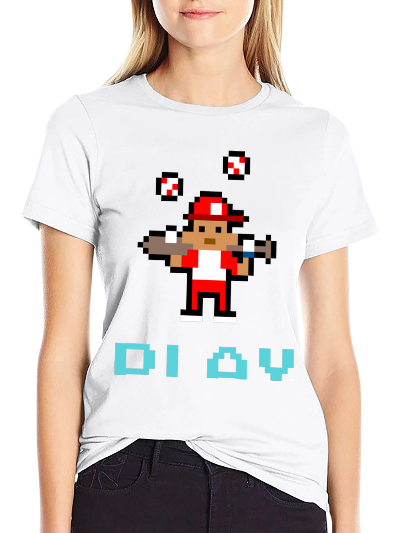 Retro Baseball Pixel Art T-Shirt