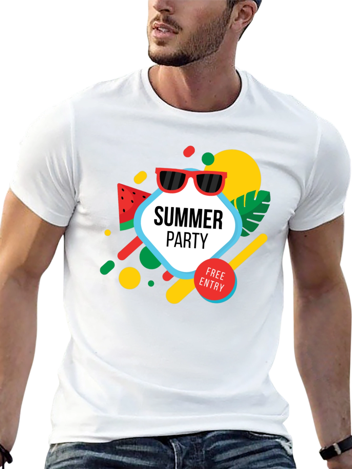Summer Party Graphic Tee - Black T-Shirt