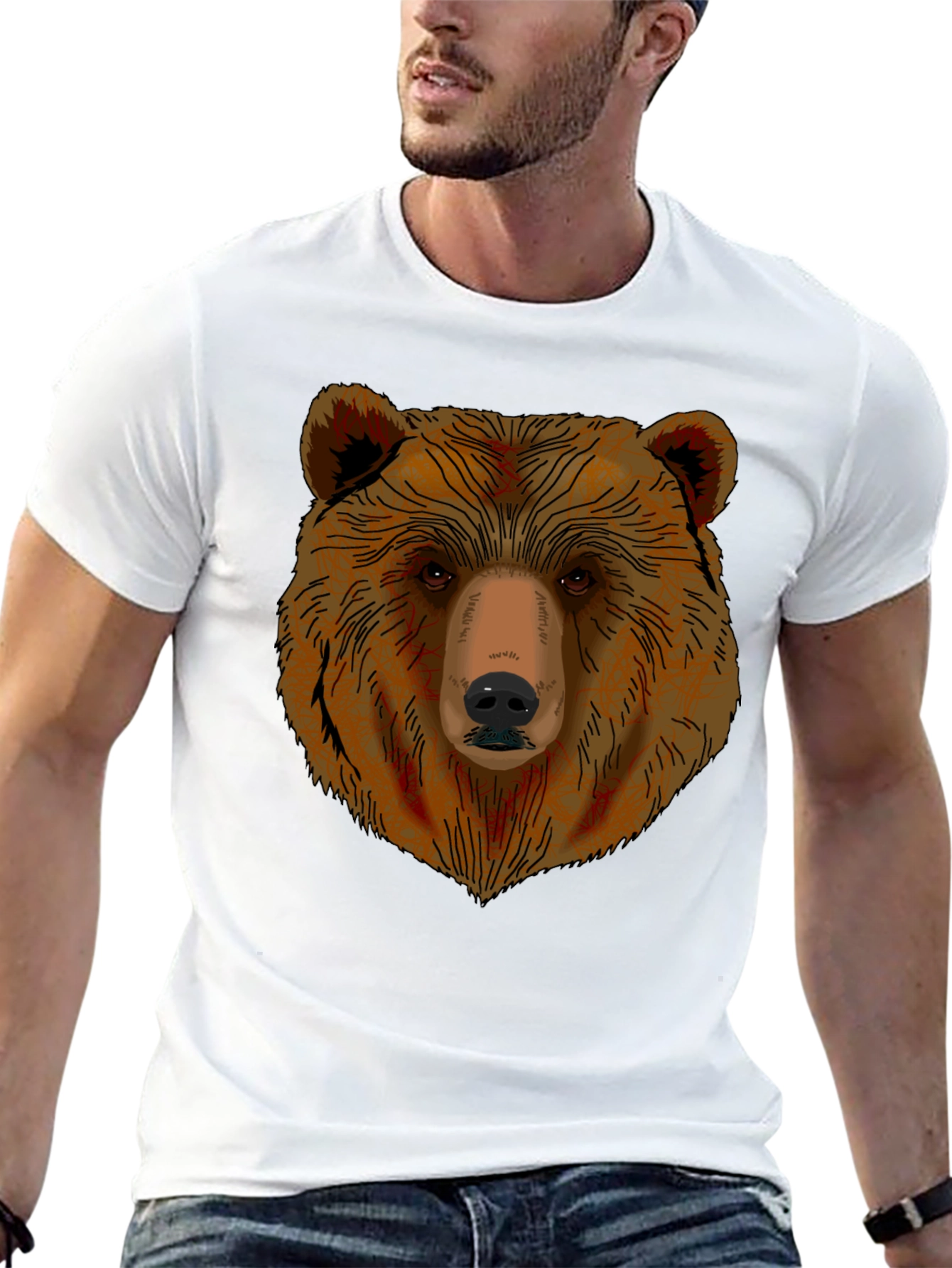 Bear Graphic T-Shirt - Mens Black Tee