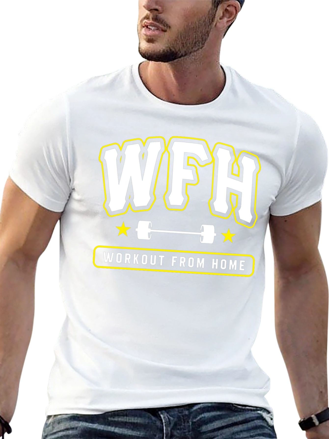 WFH Workout From Home Black T-Shirt