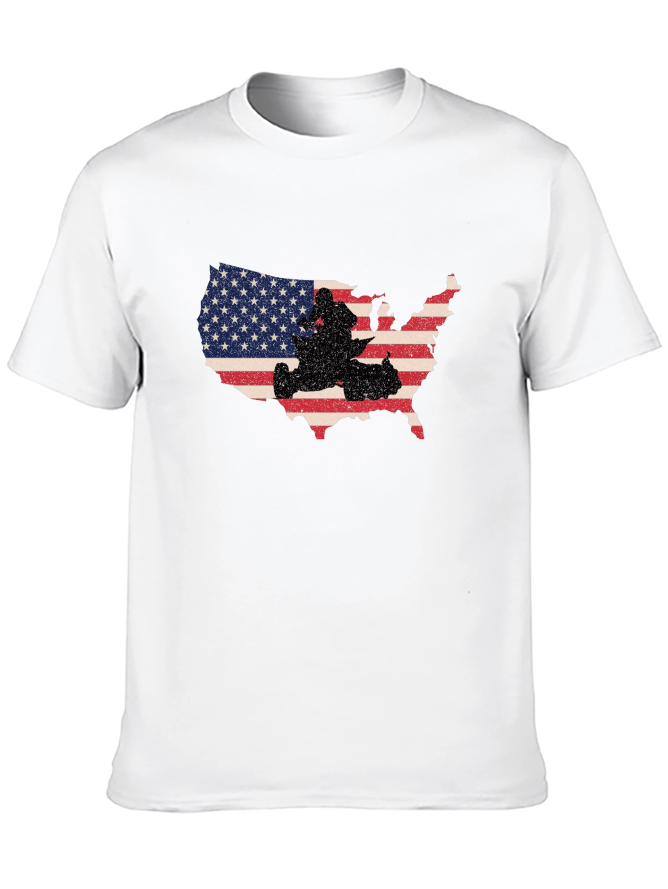 USA Flag ATV T-Shirt - Patriotic Rider Tee