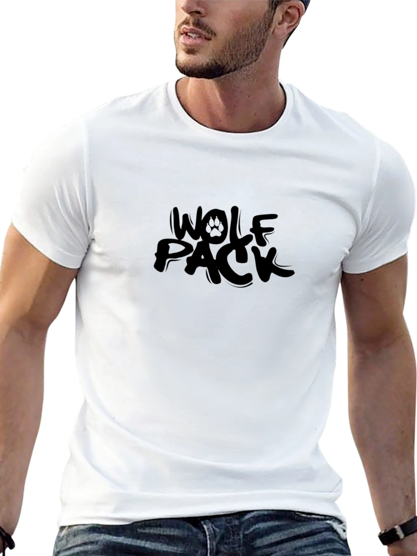 Wolf Pack Graphic Black T-Shirt
