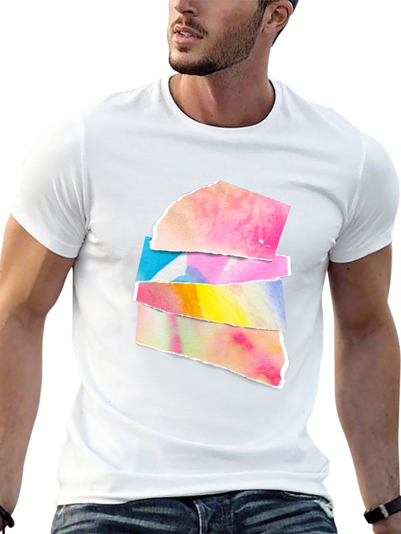 Abstract Watercolor Black T-Shirt
