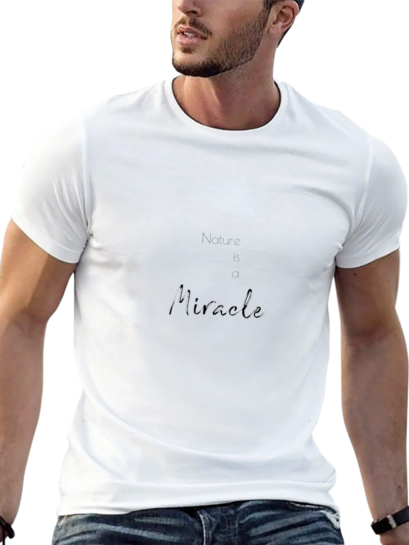 Nature is Miracle Black Graphic Tee