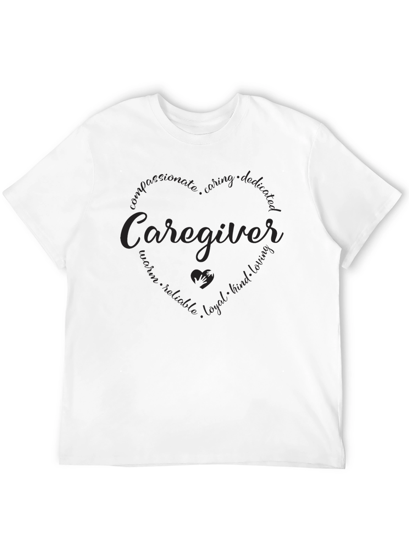 Caregiver Heart Graphic Black Tee