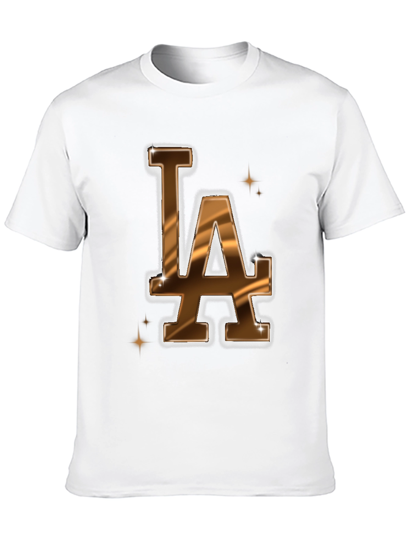 LA Dodgers Inspired Brown & Gold Mens Graphic Tee