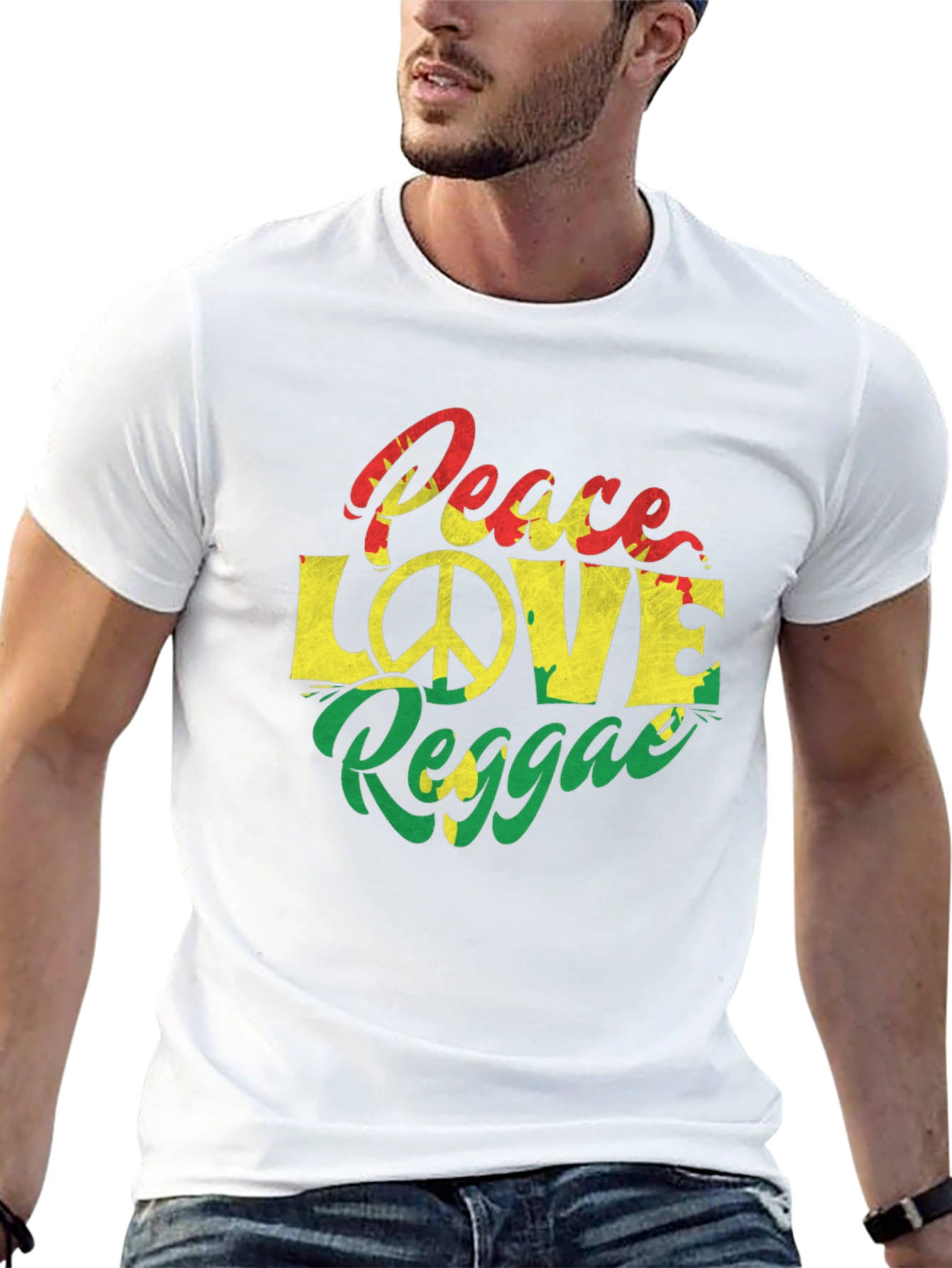 Peace Love Reggae Graphic T-Shirt