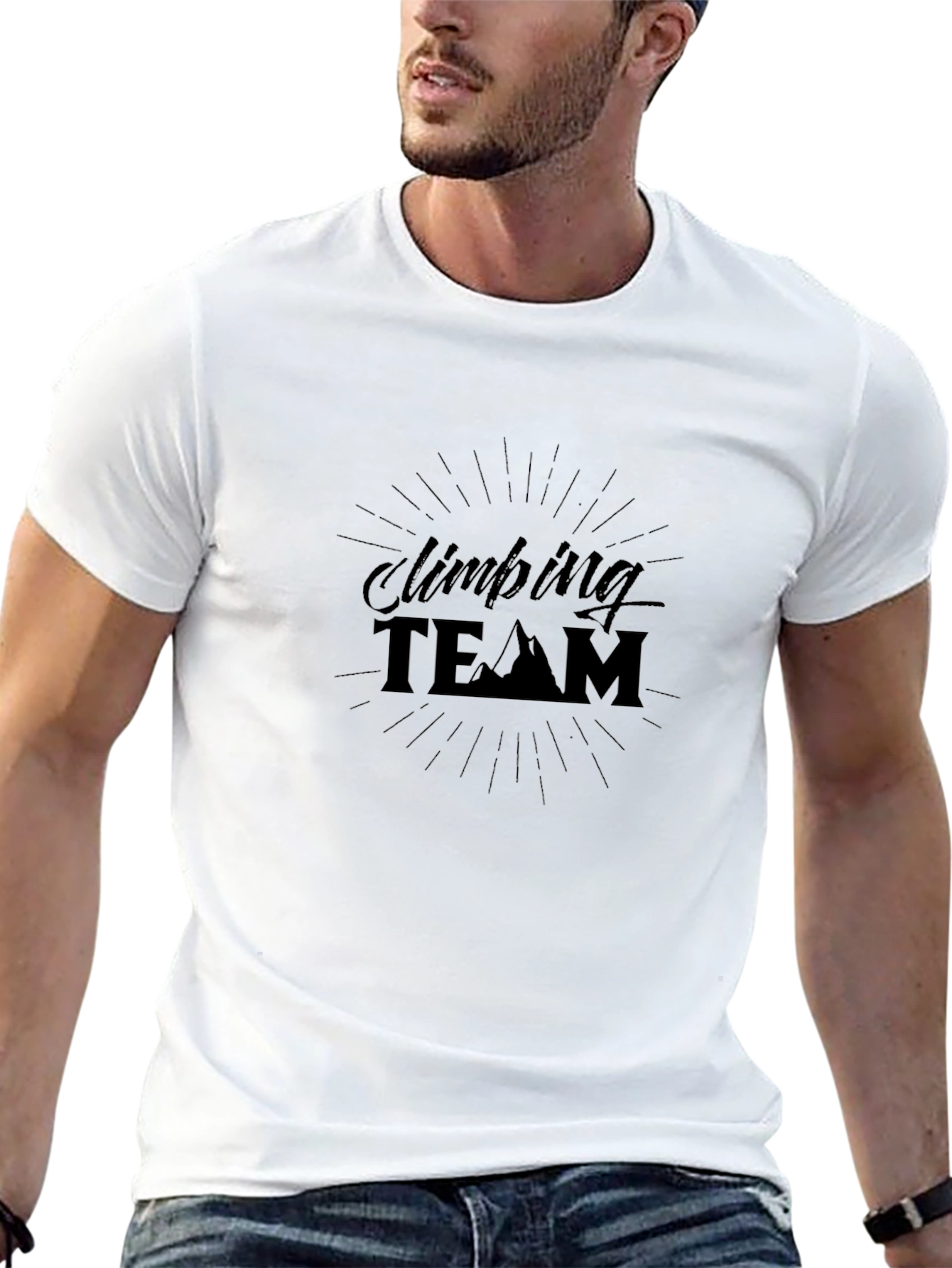 Climbing Team Graphic T-Shirt - Black Crew Neck Tee