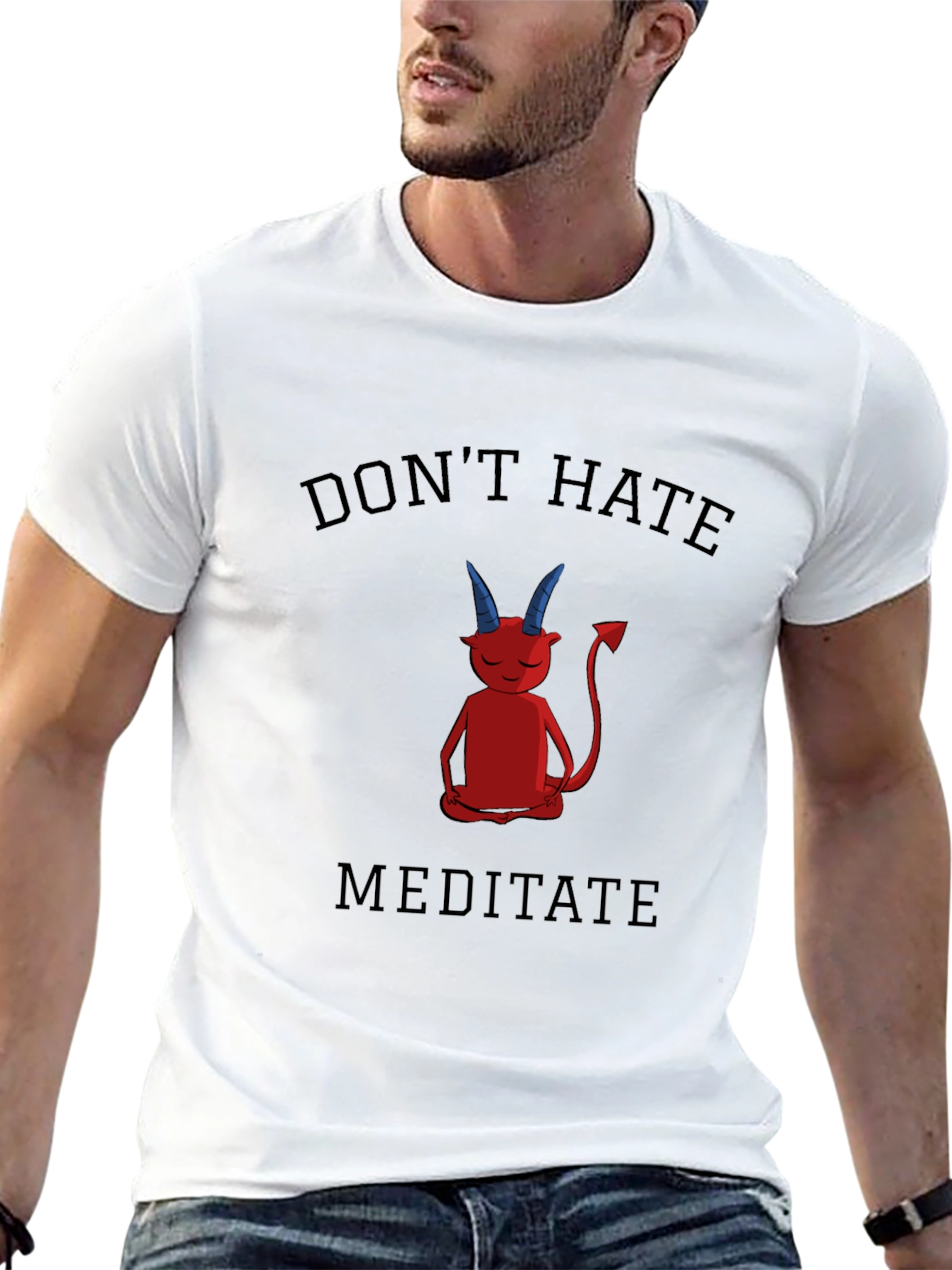 Dont Hate Meditate T-Shirt - Black Graphic Tee
