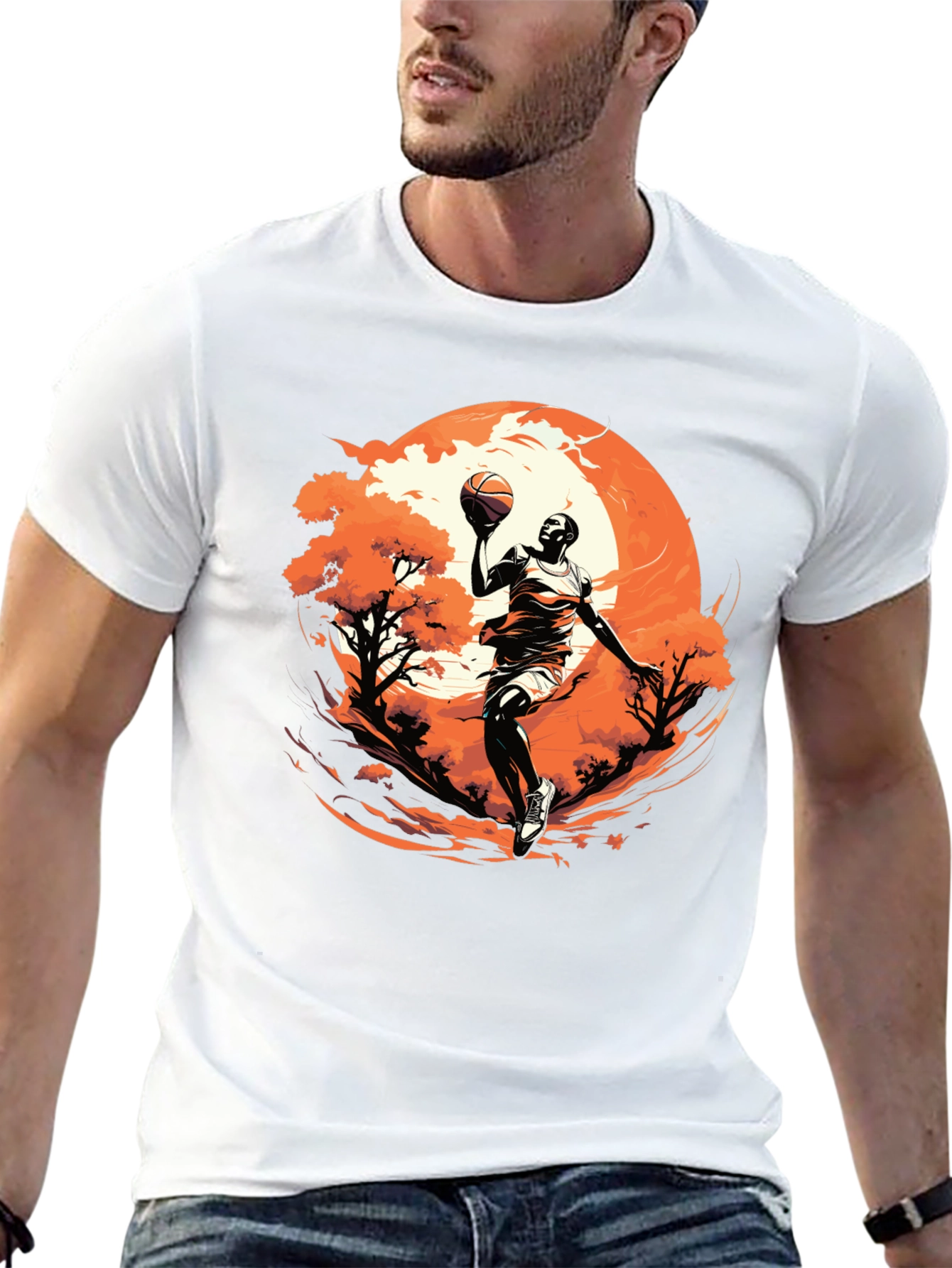 Basketball Player Graphic Black T-Shirt