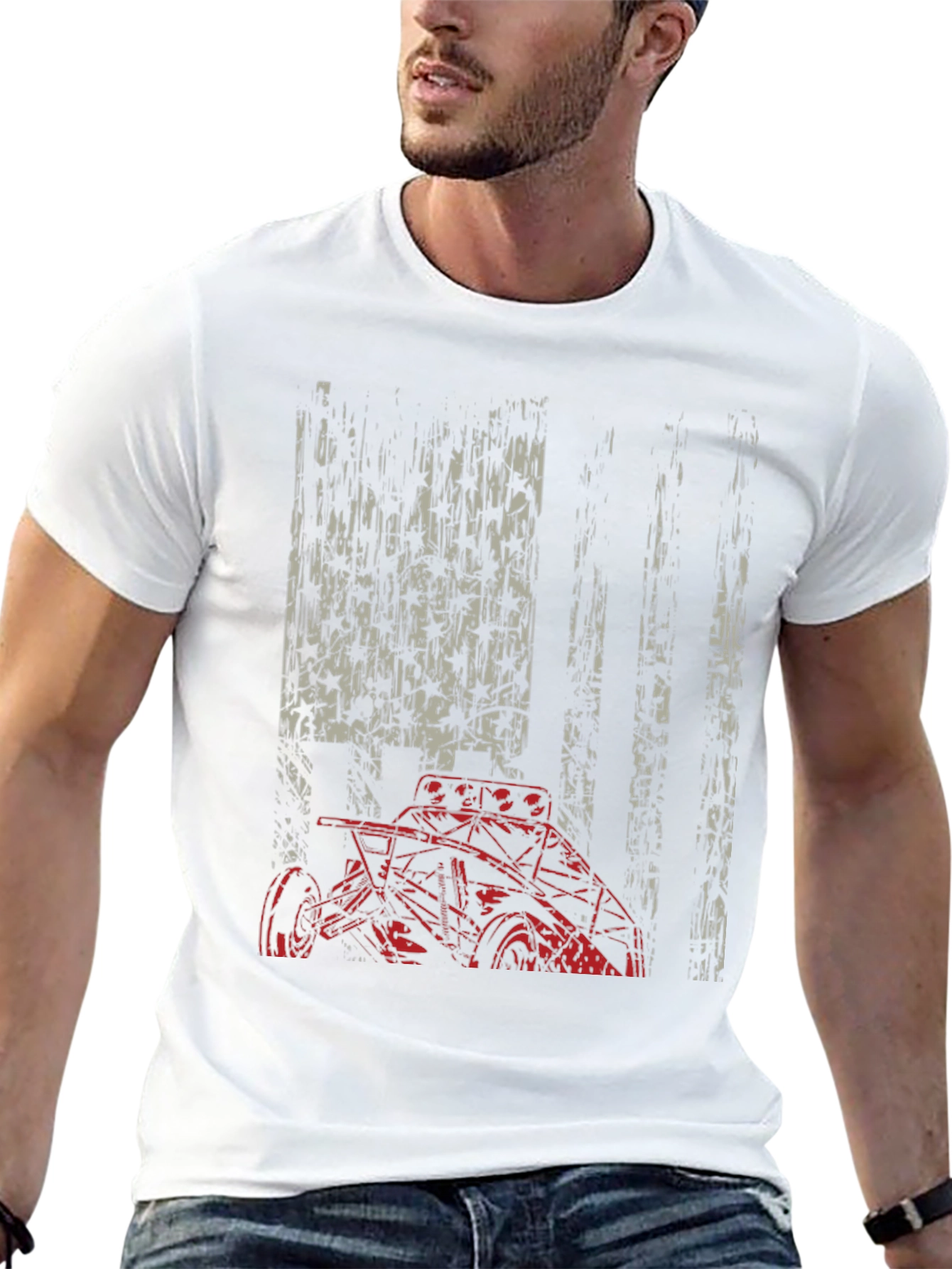 American Flag Race Car Graphic Tee