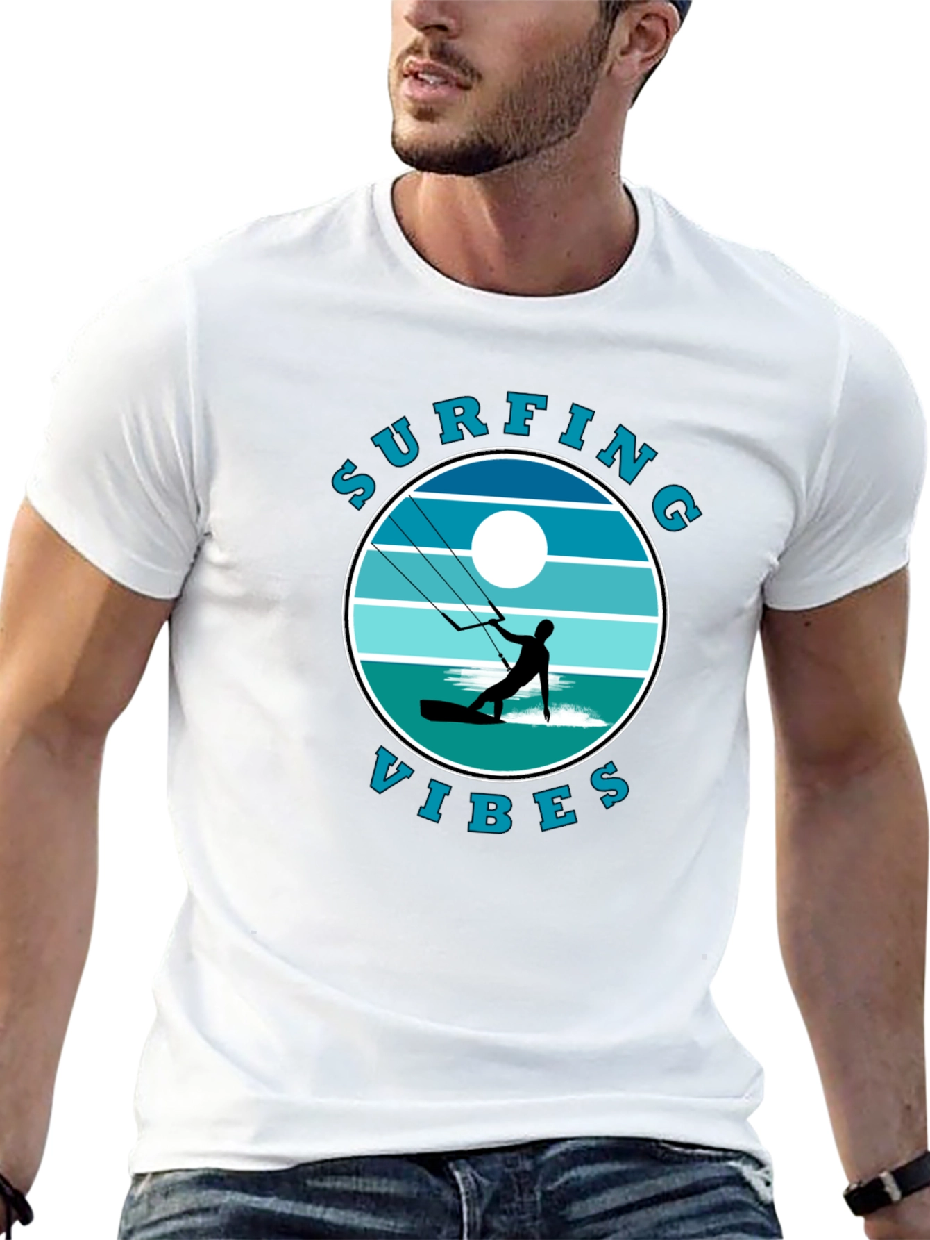 Surfing Vibes Graphic T-Shirt | Kite Surfer Tee