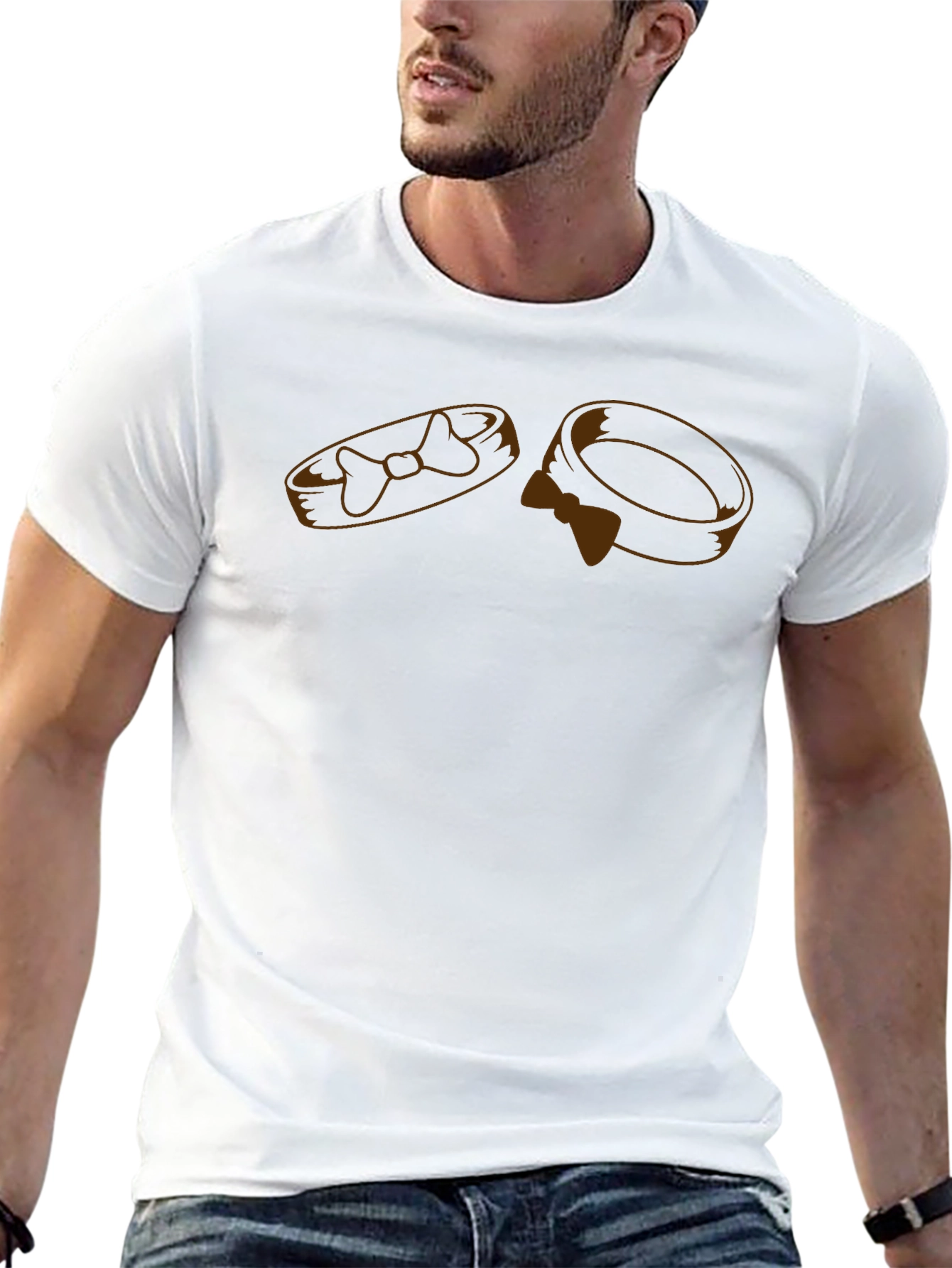 Mens Black Graphic Tee - Rings