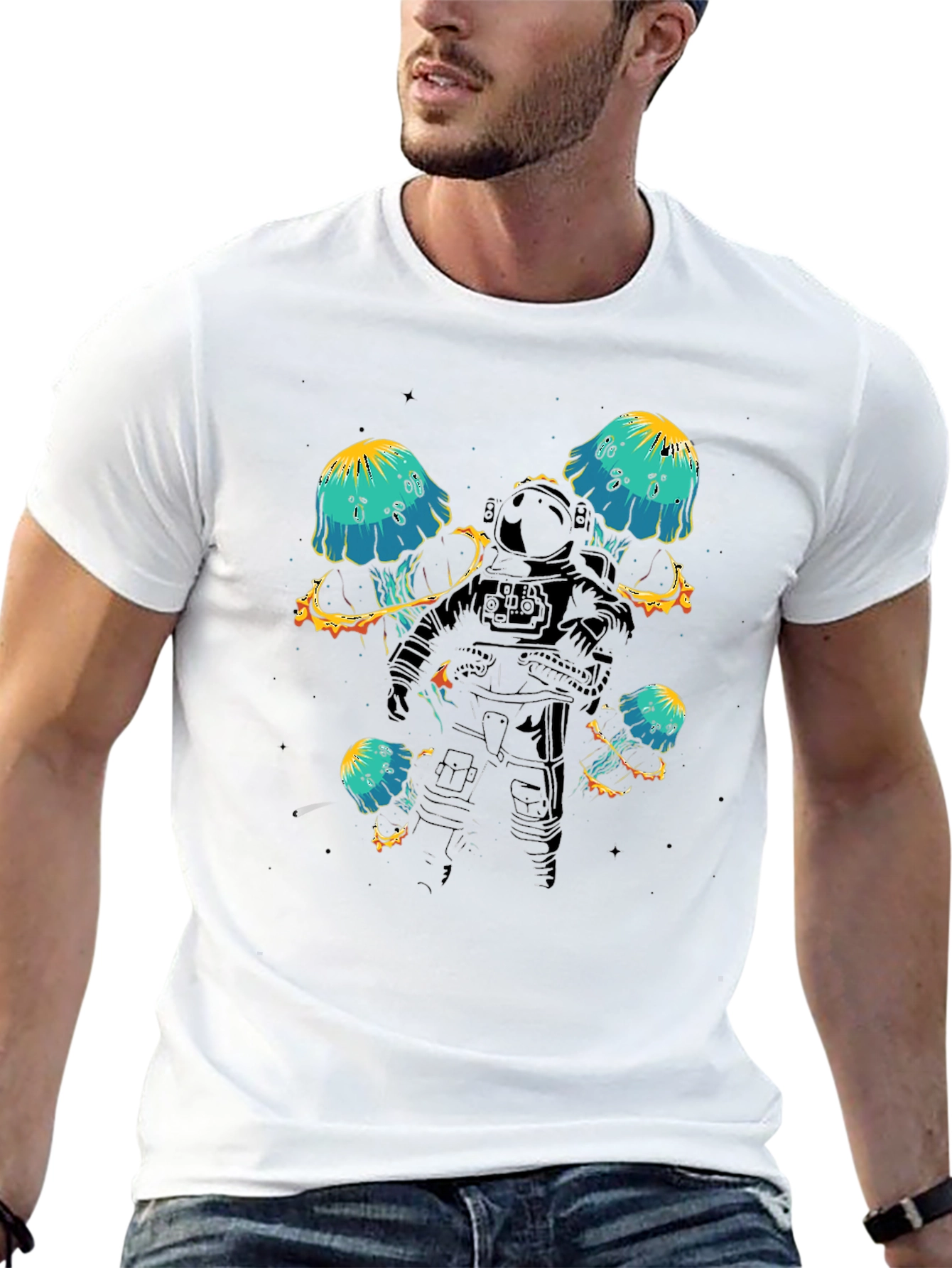 Astronaut Jellyfish T-Shirt - Space Adventure Tee