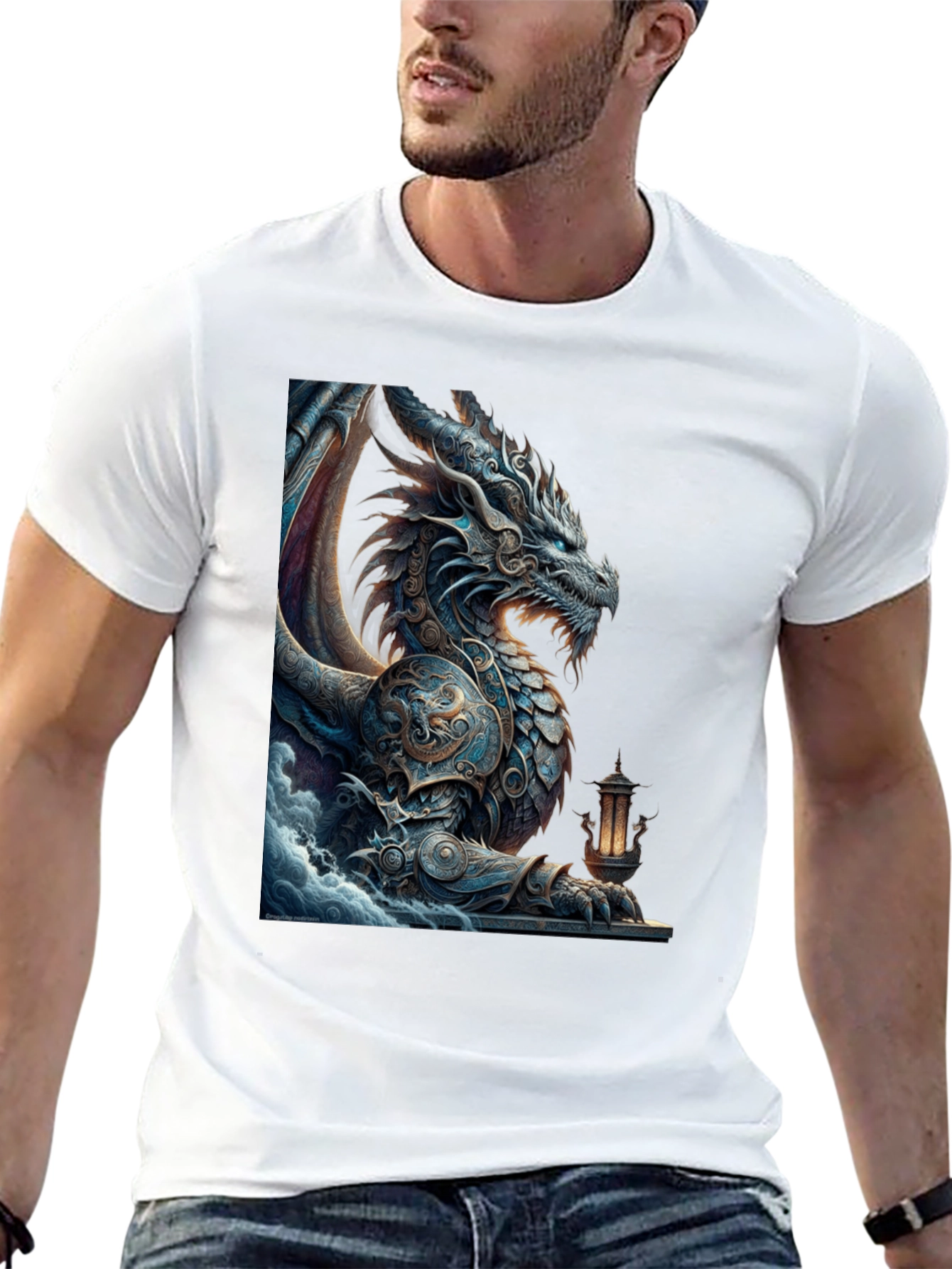 Dragon Graphic Tee - Mythical Creature Black T-Shirt