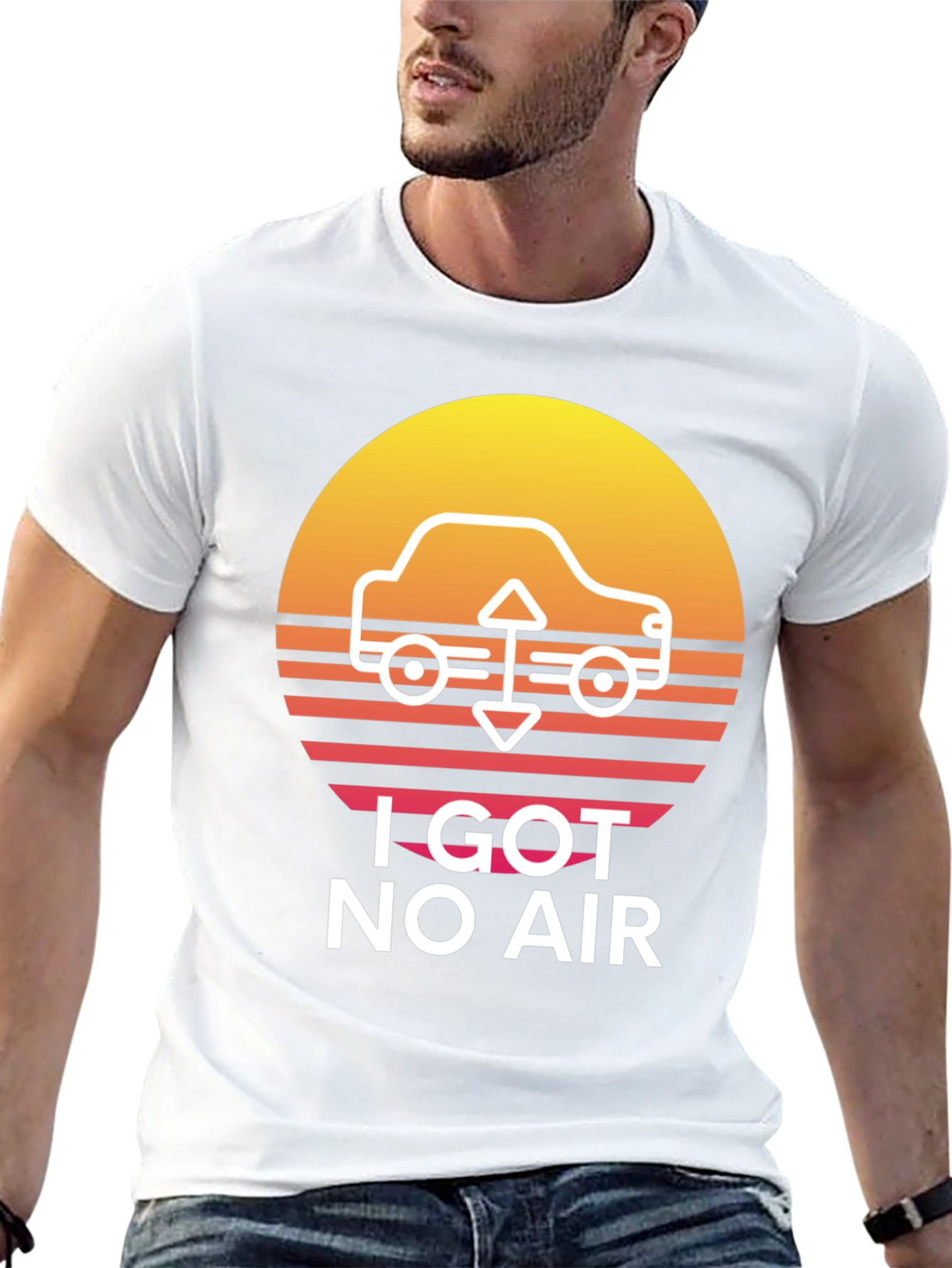 I Got No Air Black Graphic Tee