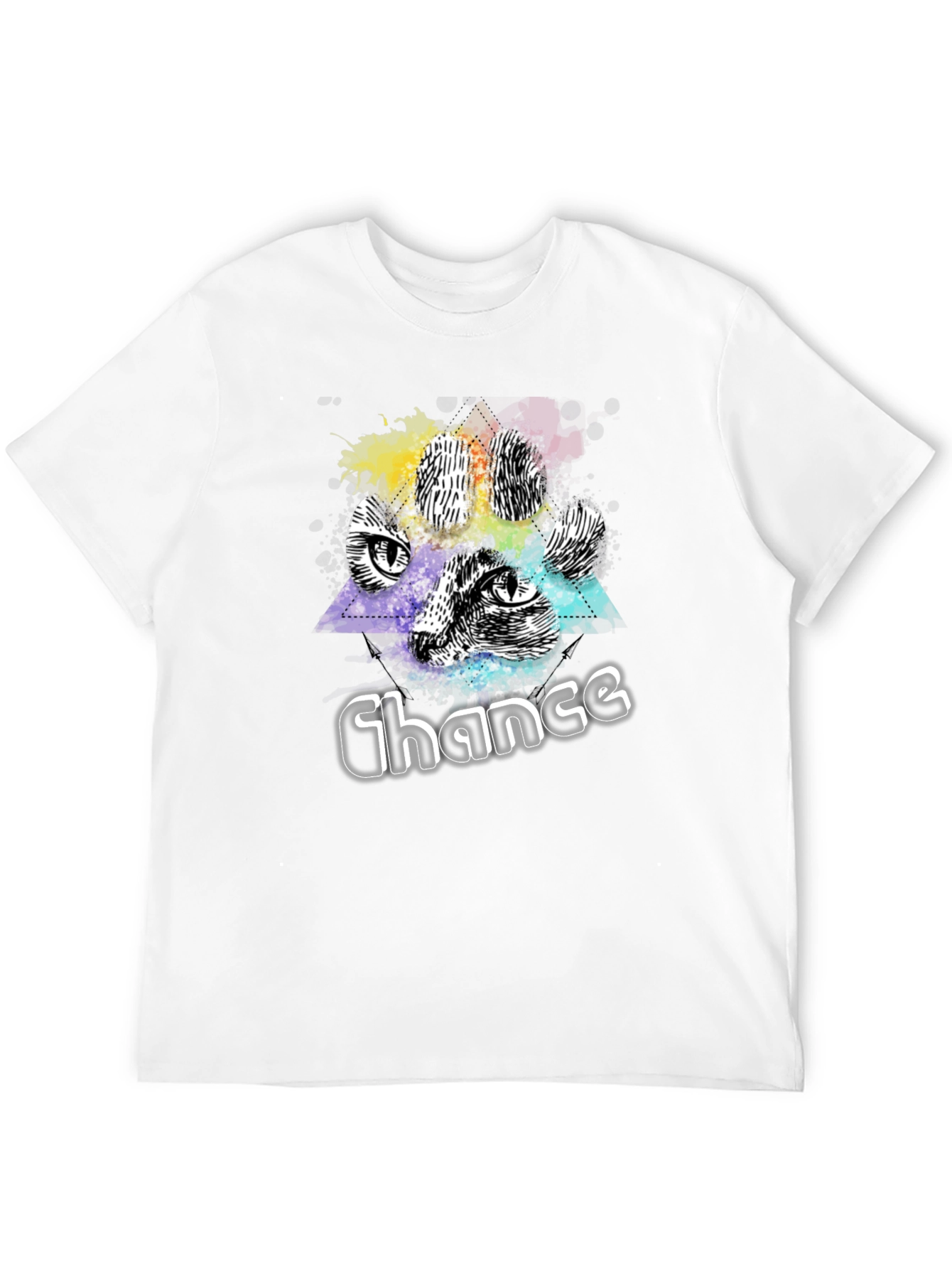 Chance Cat Graphic Tee - Black Cotton Blend Shirt