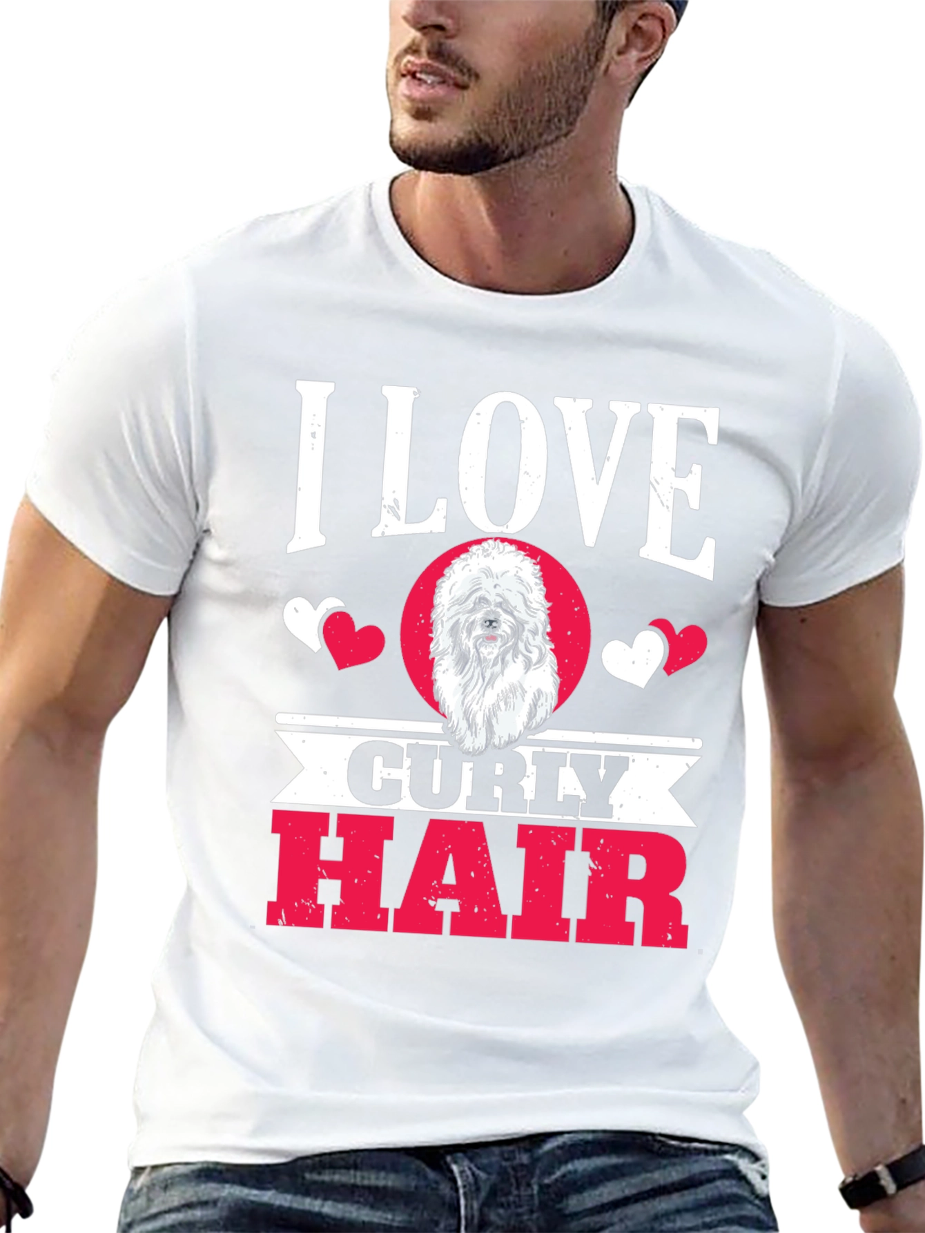 I Love Curly Hair Dog T-Shirt