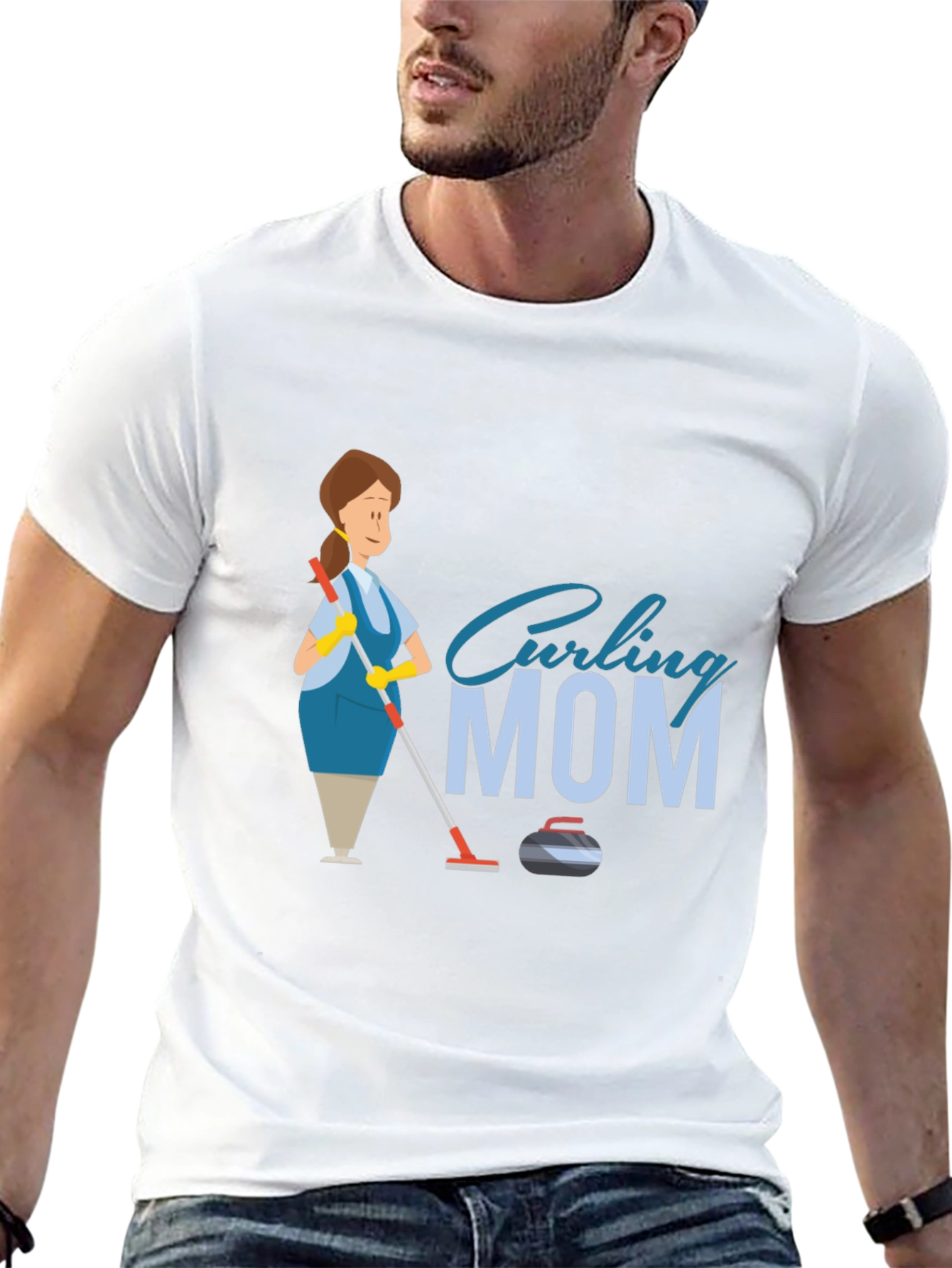 Curling Mom Black T-Shirt - Sports & Family