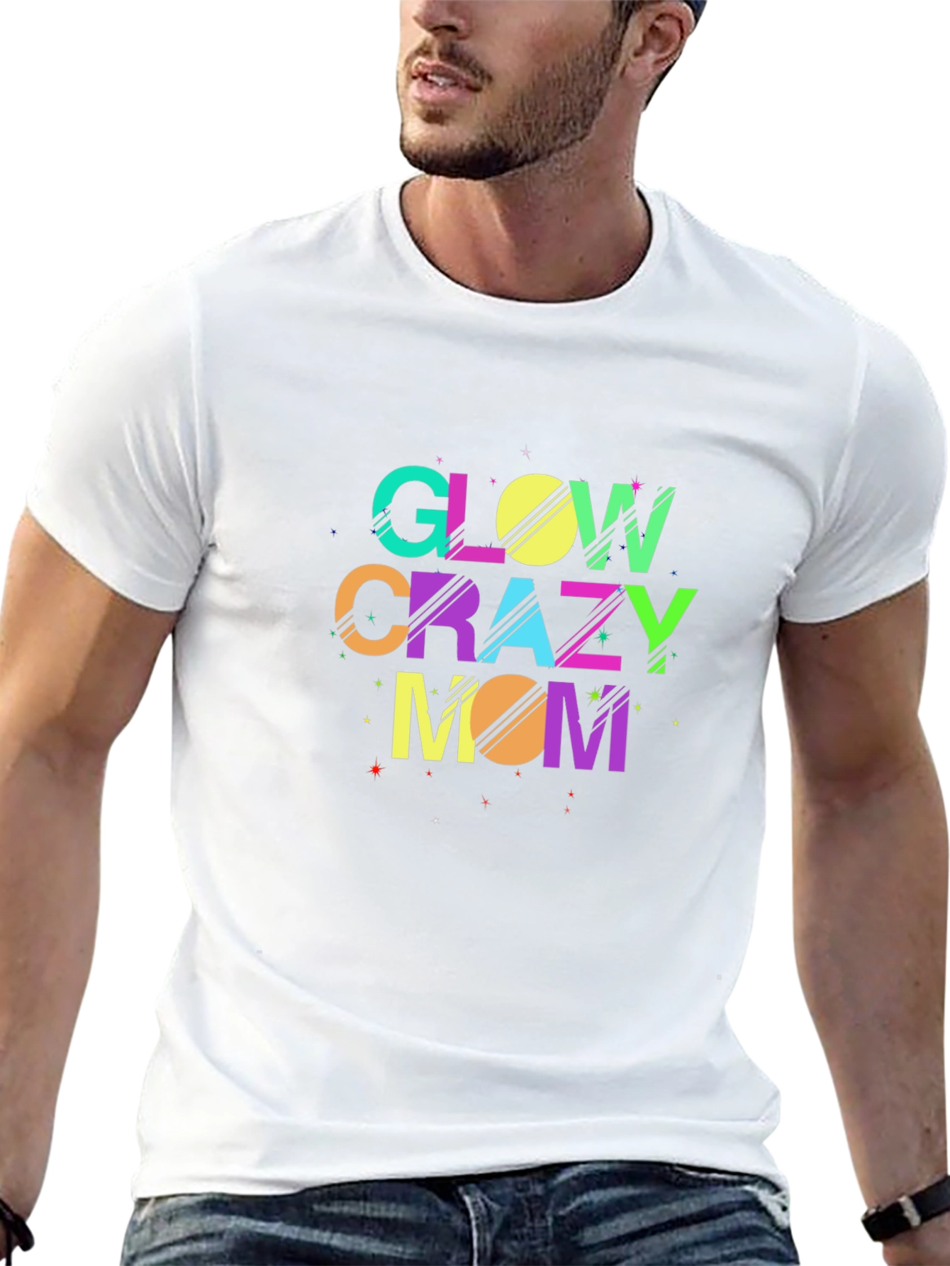 Glow Crazy Mom Black T-Shirt