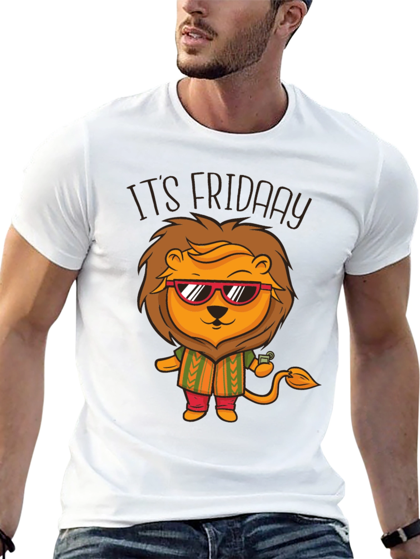Its Friday Lion Graphic T-Shirt
