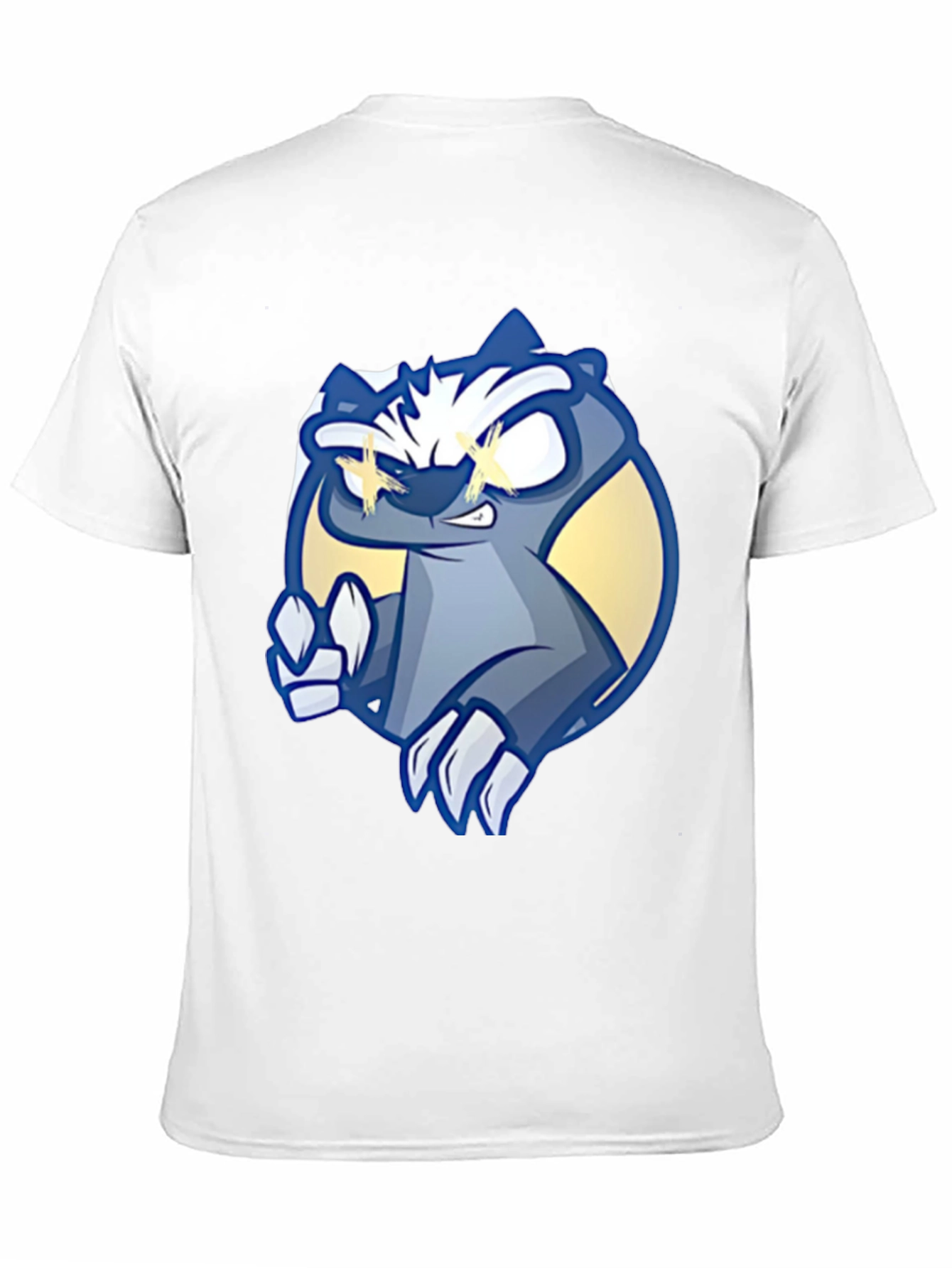 Cool Cartoon Badger Graphic Black Tee
