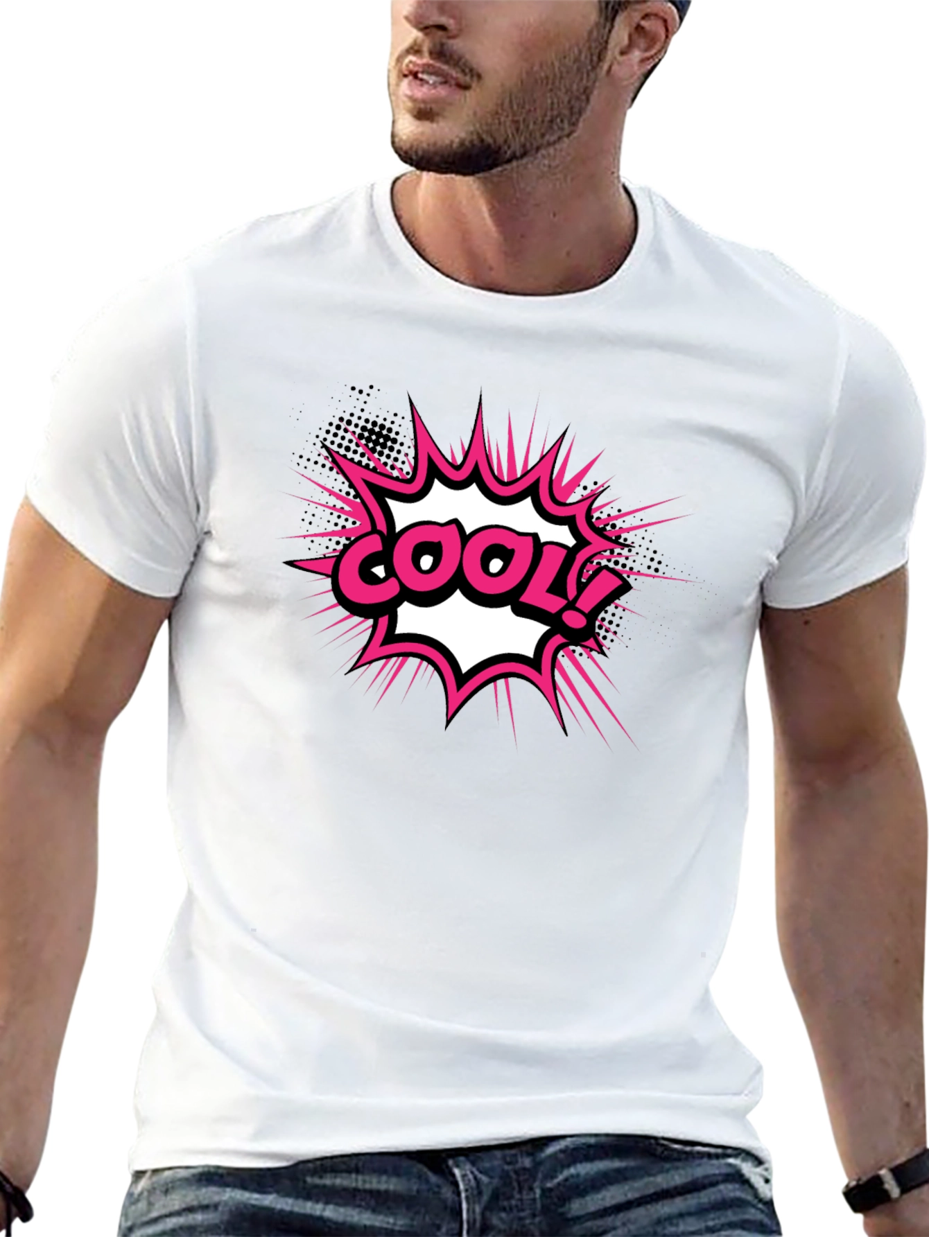 Cool Graphic T-Shirt - Black Comic Style Tee