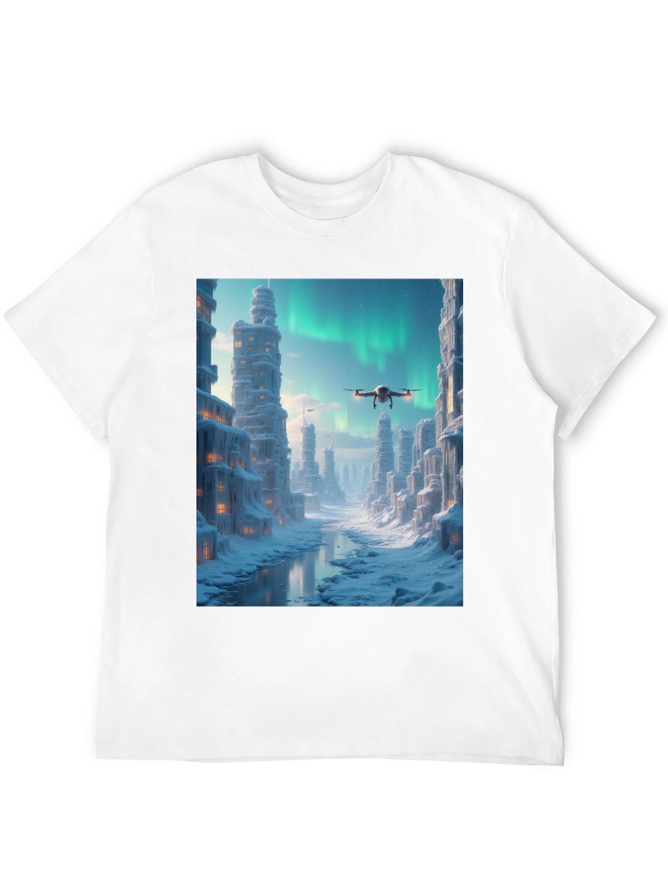 Arctic Drone City T-Shirt: Unique Design Stylish Tee