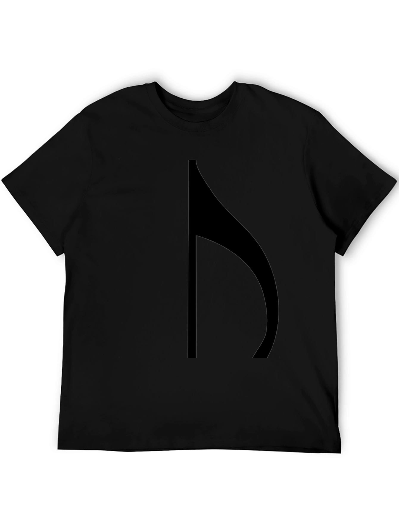 Black T-Shirt with Musical Note Design