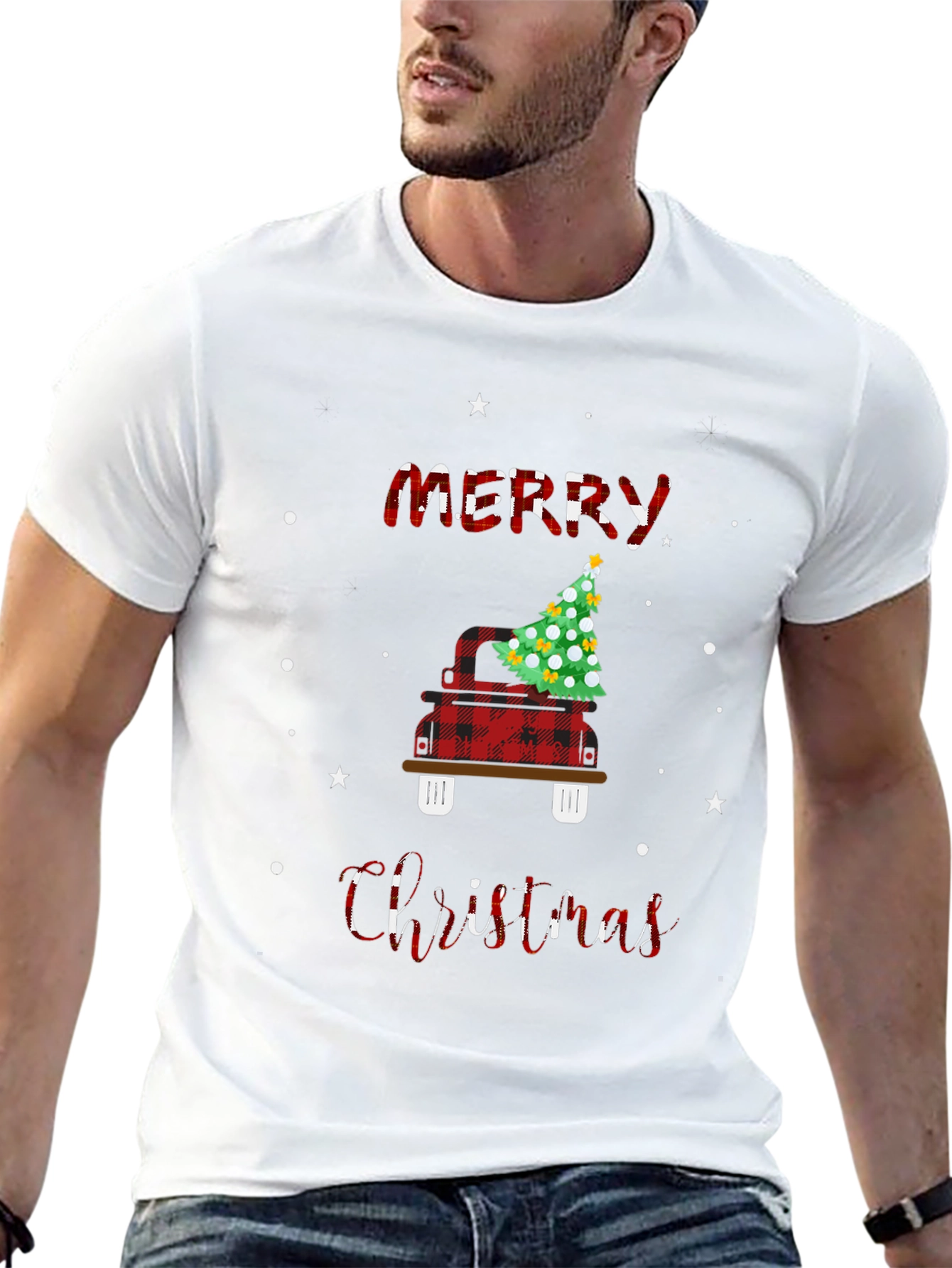 Plaid Christmas Truck T-Shirt