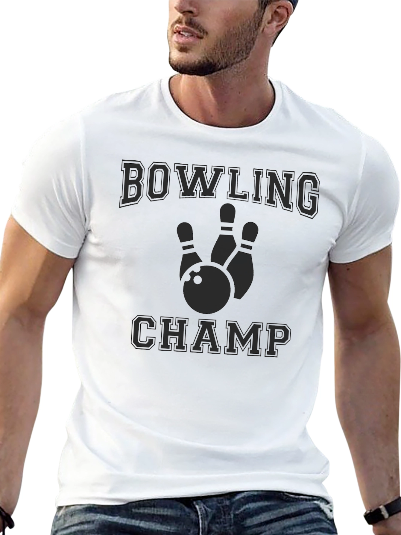 Bowling Champ Graphic T-Shirt - Black