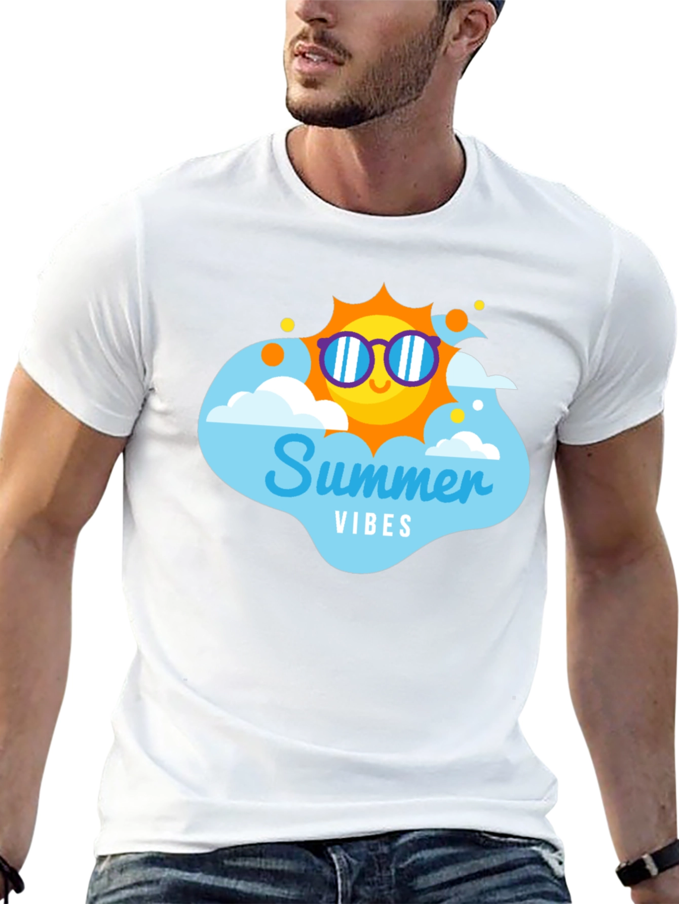 Summer Vibes T-Shirt - Black Cotton Tee